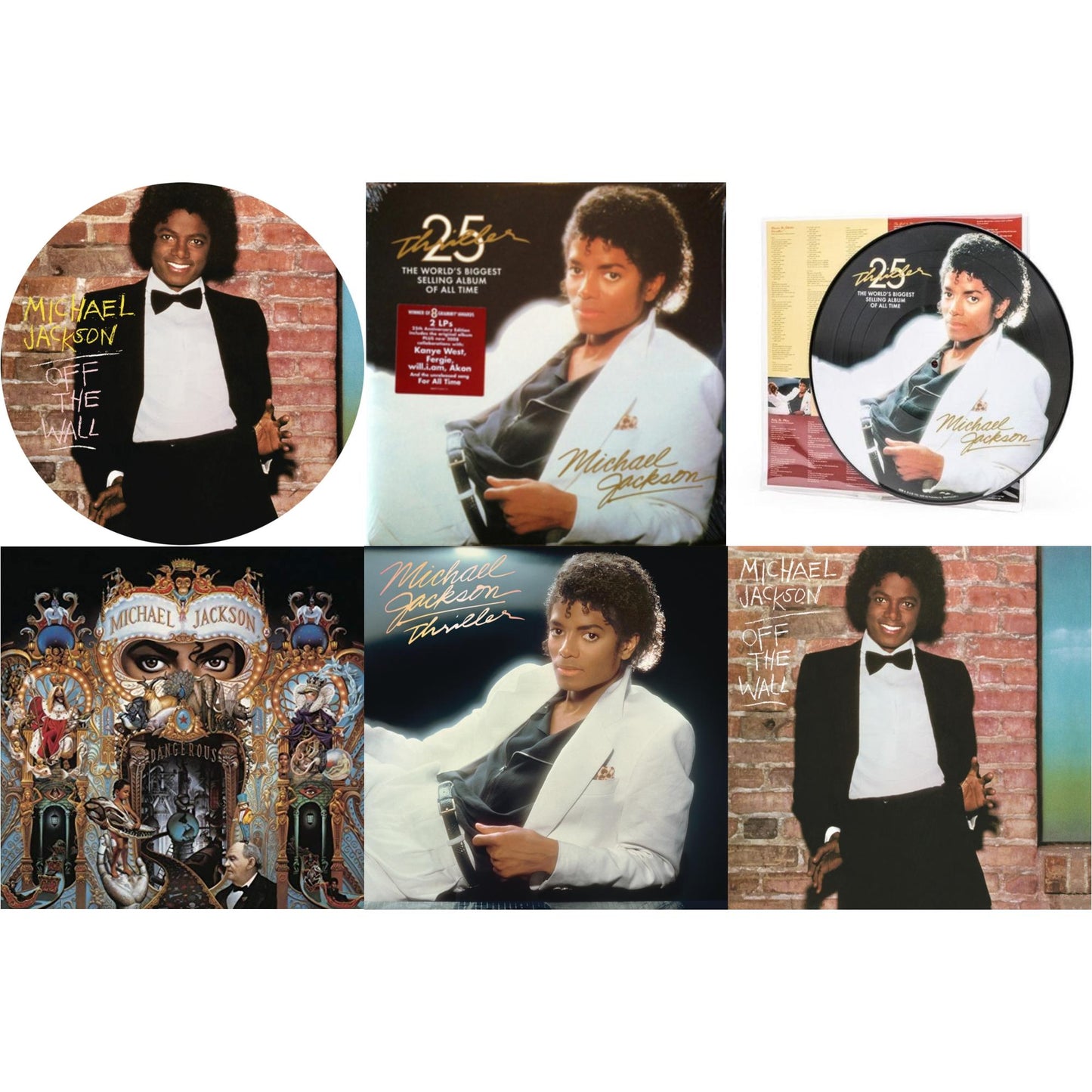 Off The Wall (Picture Disc) & Thriller (25Th Anniversary Edition/2LP/180G/Gatefold) & Thriller (Picture Disc) & Dangerous (180G/2LP) & Thriller (140G/Gatefold) & Off The Wall (140G/Gatefold)