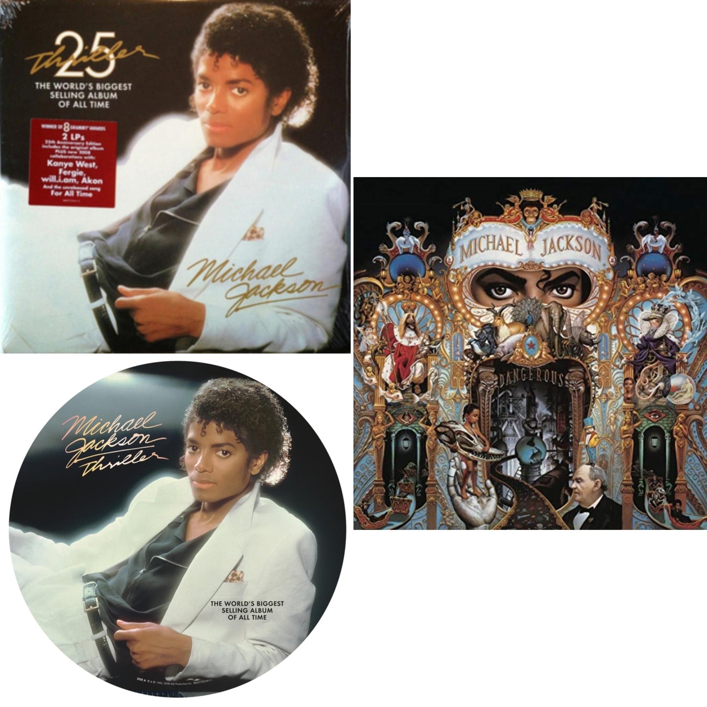 Thriller (25Th Anniversary Edition/2LP/180G/Gatefold) & Thriller (Picture Disc) & Dangerous (180G/2LP)