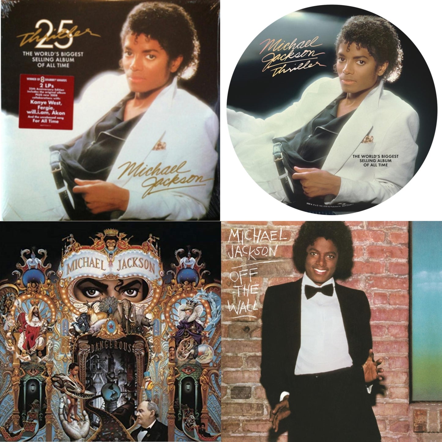 Thriller (25Th Anniversary Edition/2LP/180G/Gatefold) & Thriller (Picture Disc) & Dangerous (180G/2LP) & Off The Wall (140G/Gatefold)