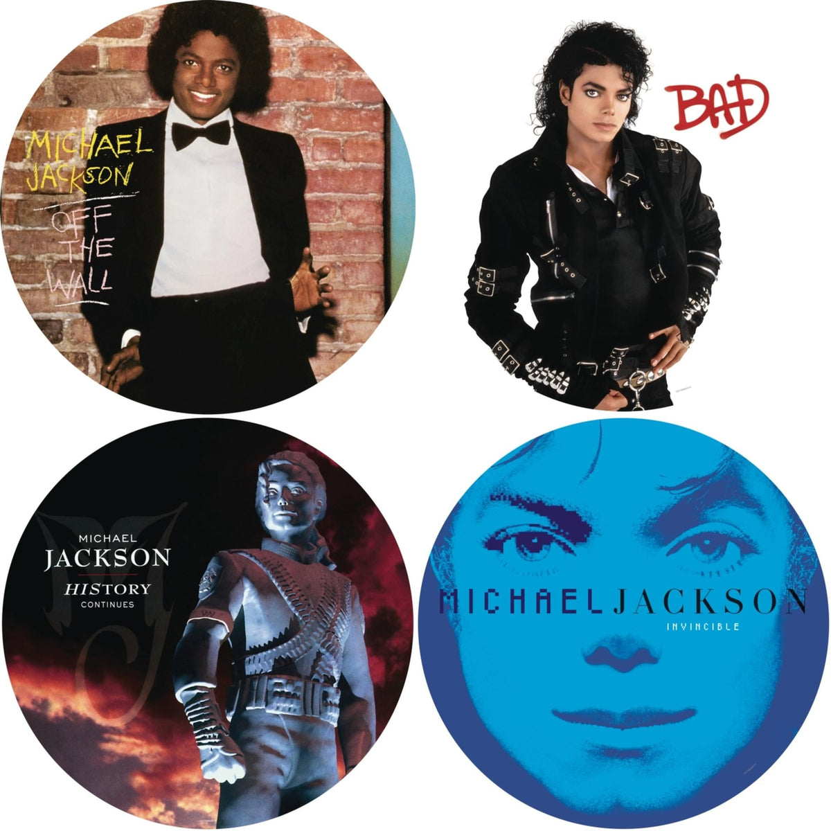 Off The Wall (Picture Disc) & Bad (Picture Disc) & History: Continues (2LP/Picture Disc) & Invincible (2LP/Picture Disc)