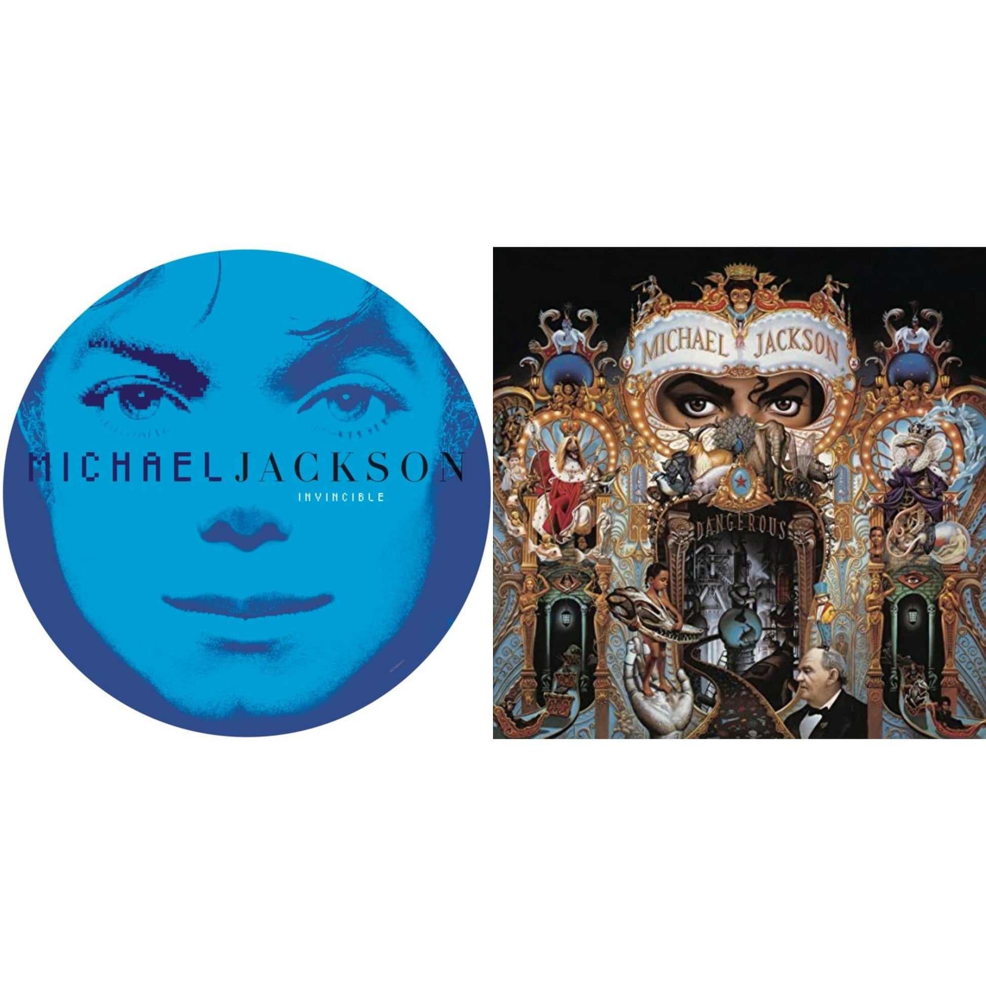 This is a 2 LP Vinyl SKU bundle.
1.This LP Vinyl is brand new.Format: LP VinylMusic Style: Contemporary R&BThis item's title is: Invincible (2LP/Picture Disc)Artist: Michael JacksonLabel: LEGACY/ EPICBarcode: 190758664613Release Date: 8/24/2018
2.This LP Vinyl is brand new.