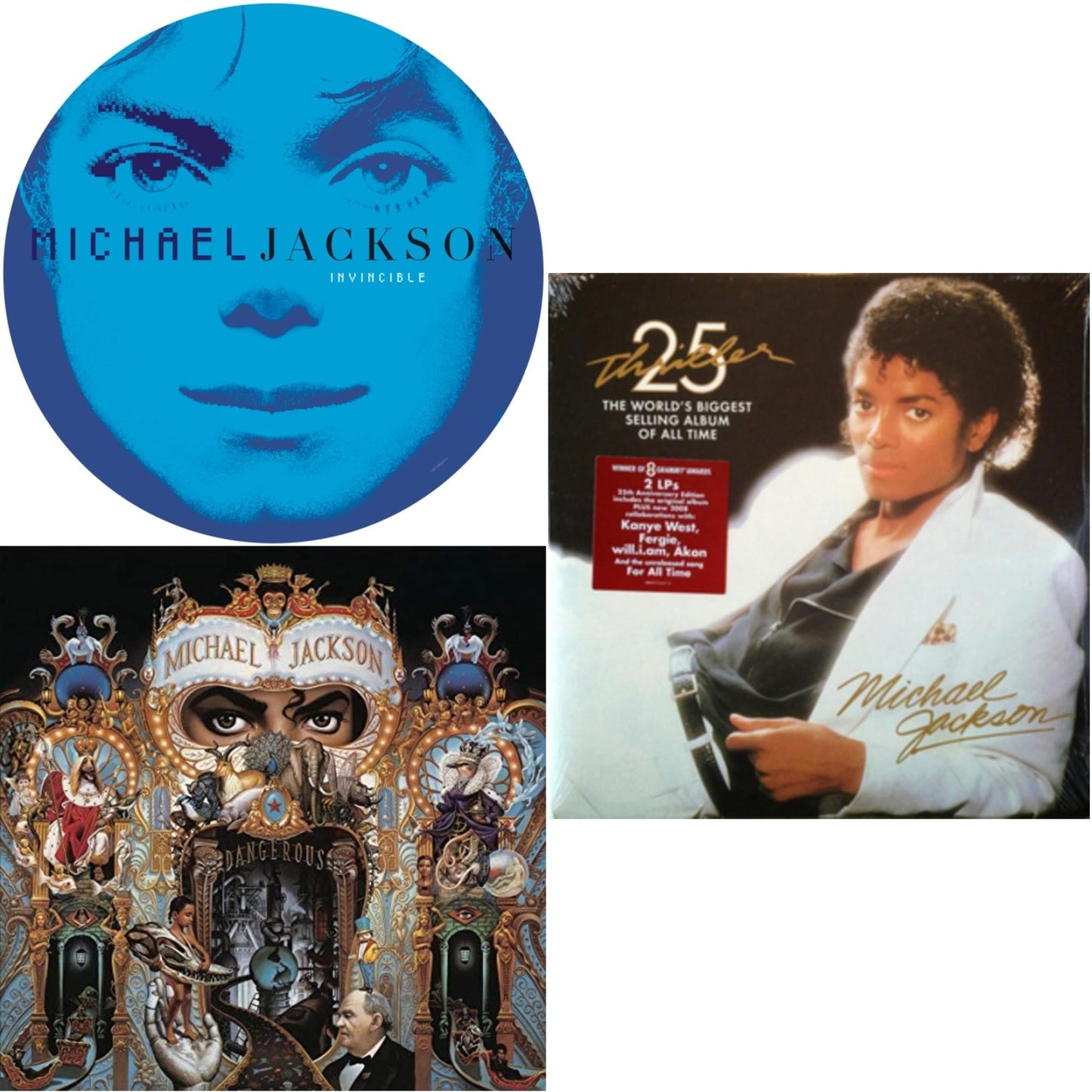 Invincible (2LP/Picture Disc) & Thriller (25Th Anniversary Edition/2LP/180G/Gatefold) & Dangerous (180G/2LP)