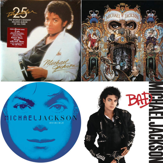 This is a 4 LP Vinyl SKU bundle.
1.This LP Vinyl is brand new.Format: LP VinylMusic Style: Contemporary R&BThis item's title is: Invincible (2LP/Picture Disc)Artist: Michael JacksonLabel: LEGACY/ EPICBarcode: 190758664613Release Date: 8/24/2018
2.This LP Vinyl is brand new.