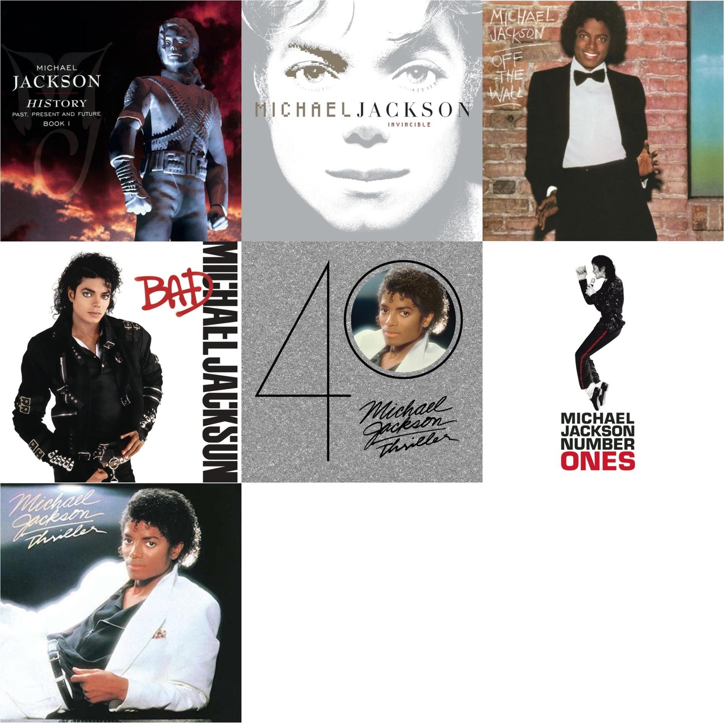 History: Past Present & Future Book 1 & Invincible & Off The Wall & Bad & Thriller (40Th Anniversary/2CD) & Number Ones & Thriller