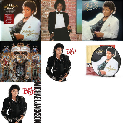 This is a 7 LP Vinyl SKU bundle.
1.This LP Vinyl is brand new.Format: LP VinylMusic Style: Pop RapThis item's title is: Thriller (25Th Anniversary Edition/2LP/180G/Gatefold)Artist: Michael JacksonLabel: LEGACYBarcode: 886972334417Release Date: 2/19/2008
2.This LP Vinyl is brand new.