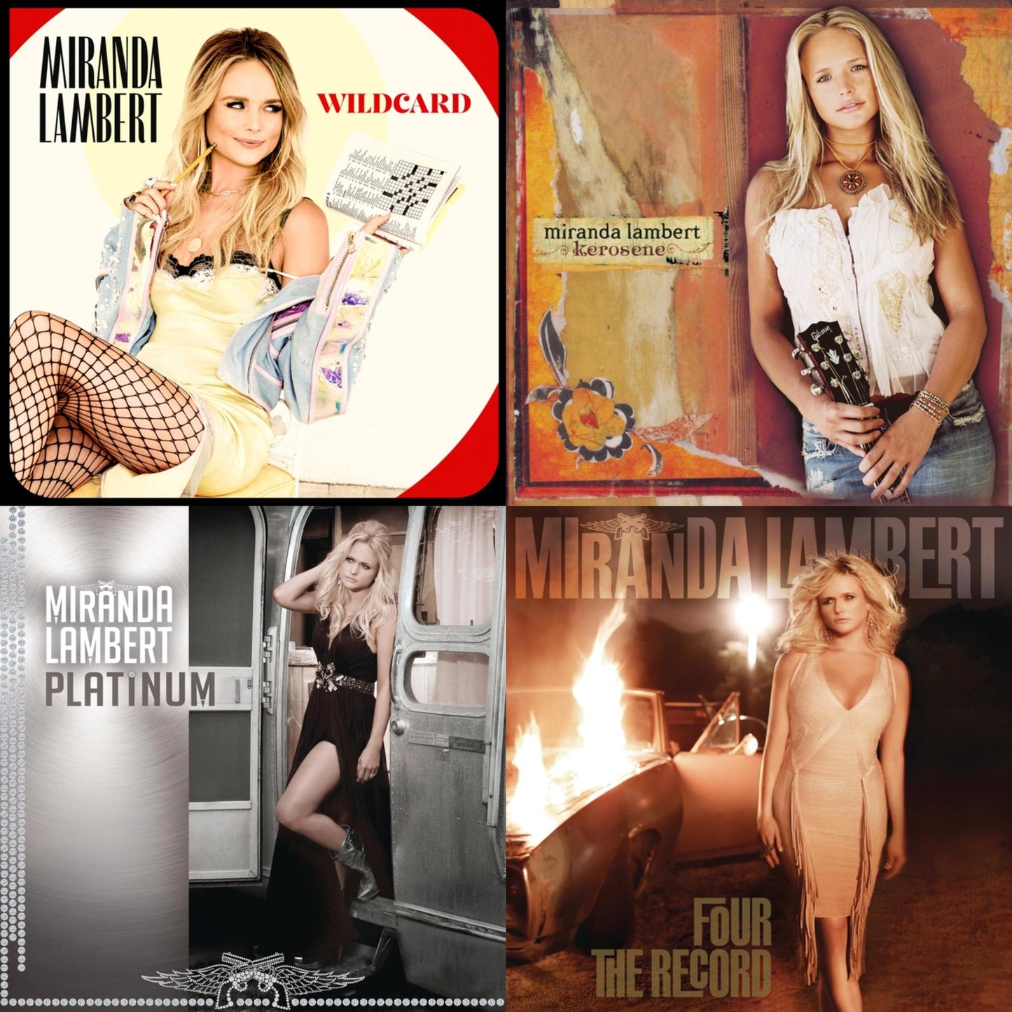 This is a 4 CD SKU bundle.
1.This CD is brand new.Format: CDMusic Style: CountryThis item's title is: WildcardArtist: Miranda LambertLabel: SONY NASHVILLE / RCA RECORDSBarcode: 190759787328Release Date: 11/1/2019
2.This CD is brand new.