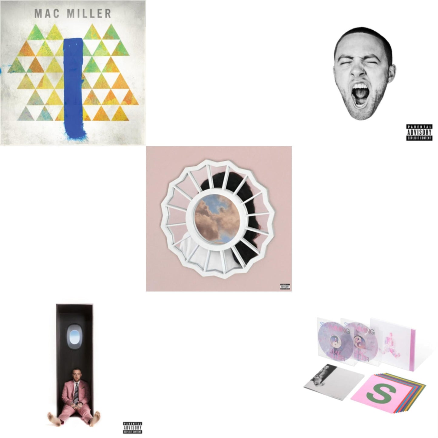This is a 5 LP Vinyl SKU bundle.
1.This LP Vinyl is brand new.Format: LP VinylThis item's title is: Swimming (5 Year) (2LP/Milky Clear/Hot Pink/Sky Blue Marble Vinyl)Artist: Mac MillerLabel: WARNER RECORDSBarcode: 093624858614Release Date: 10/6/2023
2.This LP Vinyl is brand new.