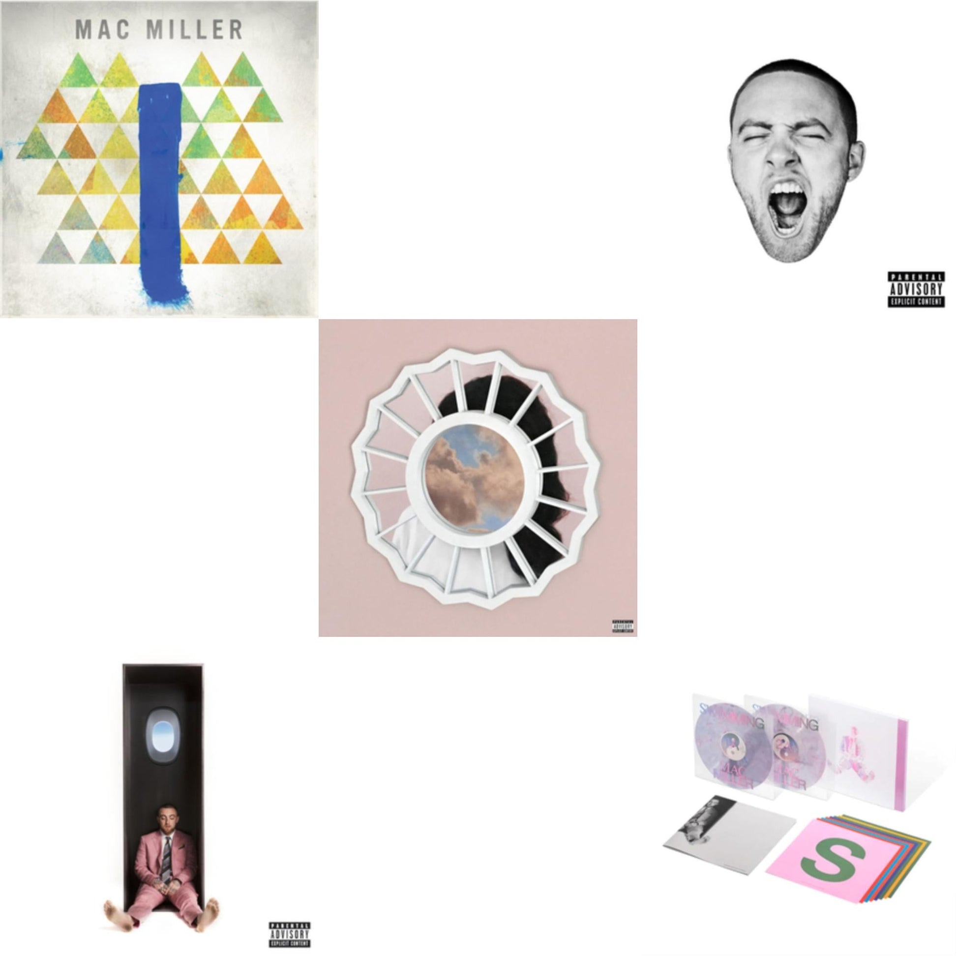 This is a 5 LP Vinyl SKU bundle.
1.This LP Vinyl is brand new.Format: LP VinylThis item's title is: Swimming (5 Year) (2LP/Milky Clear/Hot Pink/Sky Blue Marble Vinyl)Artist: Mac MillerLabel: WARNER RECORDSBarcode: 093624858614Release Date: 10/6/2023
2.This LP Vinyl is brand new.