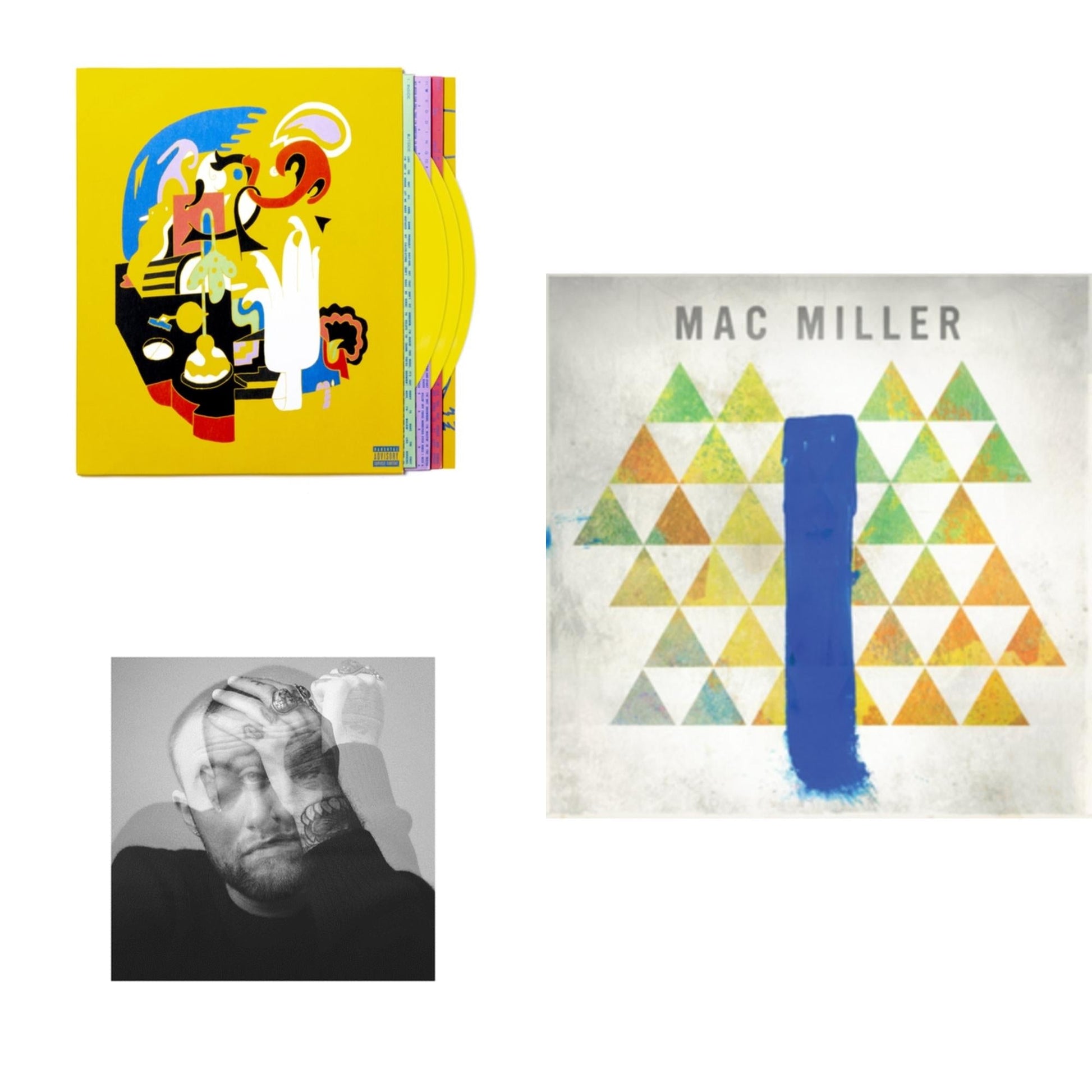 This is a 3 LP Vinyl SKU bundle.
1.This LP Vinyl is brand new.Format: LP VinylMusic Style: Cloud RapThis item's title is: Faces (3LP/Yellow Vinyl)Artist: Mac MillerLabel: WARNER BROS.Barcode: 093624881391Release Date: 10/15/2021
2.This LP Vinyl is brand new.
