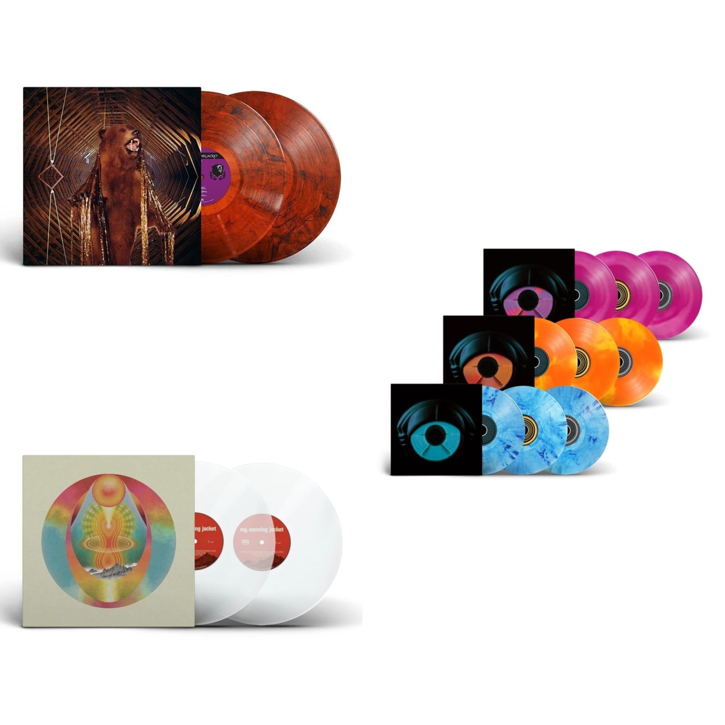 It Still Moves (2LP/Premium Gatefold/Remixed/Remastered/Golden Smoke Vinyl) & My Morning Jacket (Clear Vinyl/2LP) & Circuital (Deluxe Edition/Random Color Vinyl/3LP)