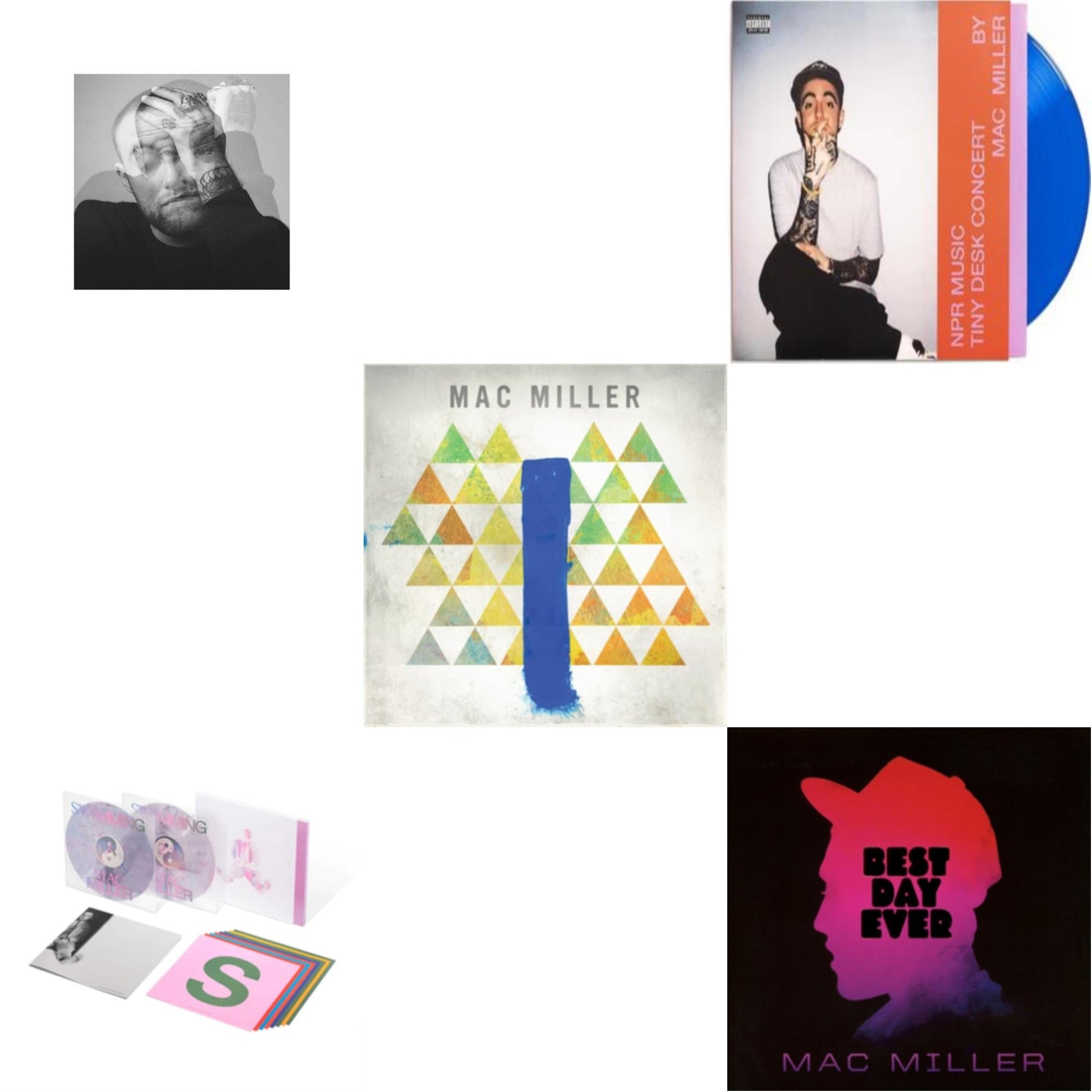 This is a 5 LP Vinyl SKU bundle.
1.This LP Vinyl is brand new.Format: LP VinylThis item's title is: Circles (2LP/Clear Vinyl)Artist: Mac MillerLabel: WARNER BROSBarcode: 093624905592Release Date: 5/29/2020
2.This LP Vinyl is brand new.