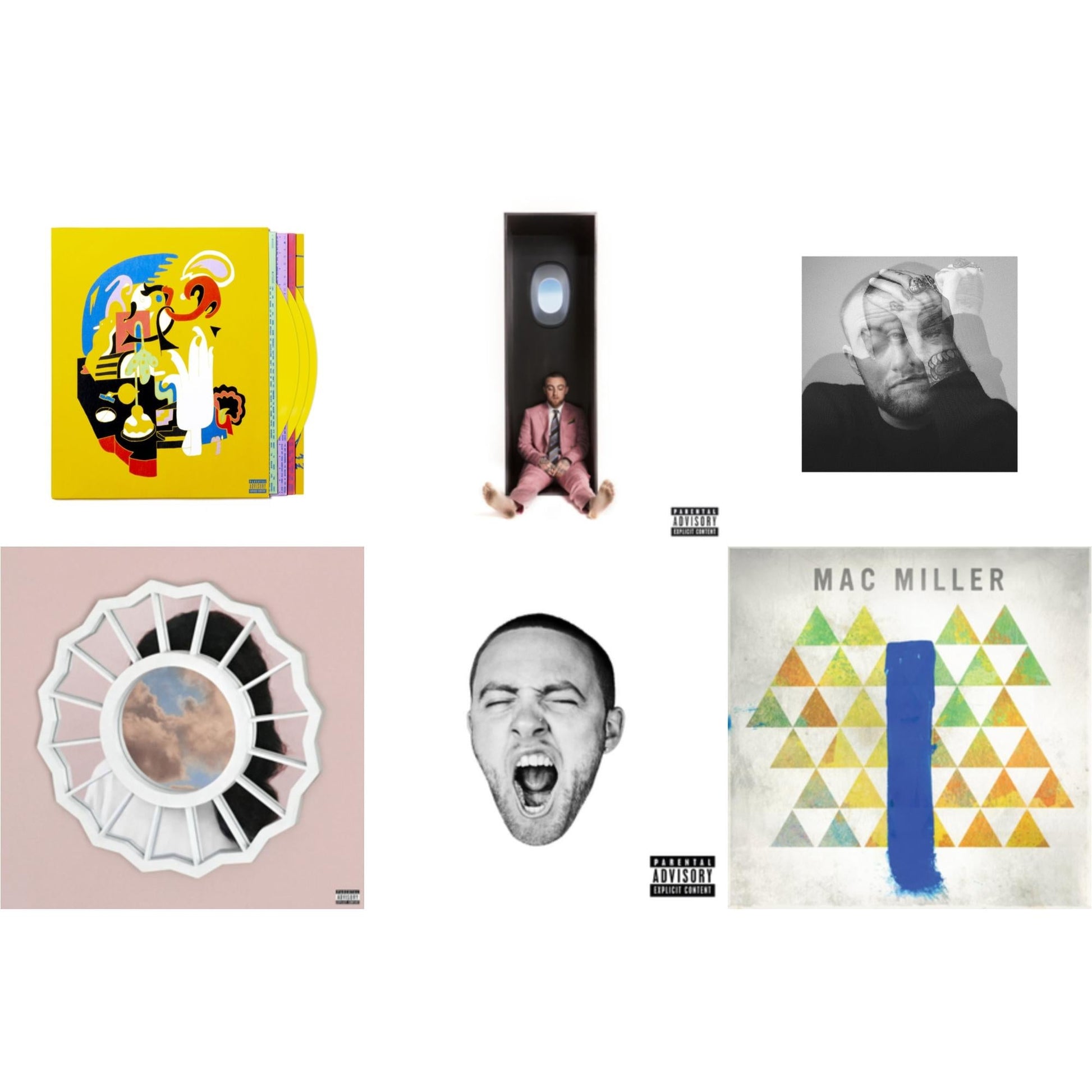 This is a 6 LP Vinyl SKU bundle.
1.This LP Vinyl is brand new.Format: LP VinylMusic Style: Cloud RapThis item's title is: Faces (3LP/Yellow Vinyl)Artist: Mac MillerLabel: WARNER BROS.Barcode: 093624881391Release Date: 10/15/2021
2.This LP Vinyl is brand new.