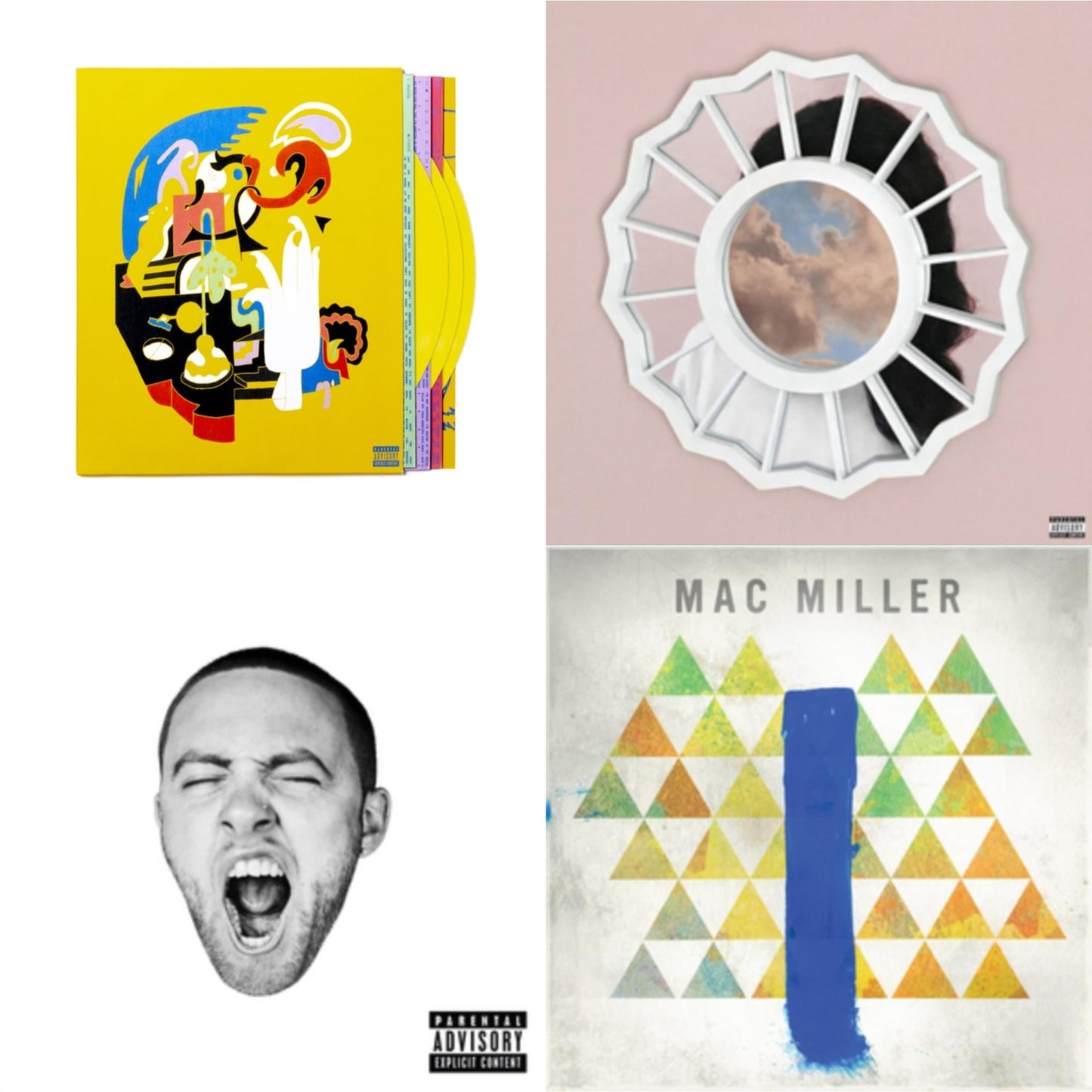 This is a 4 LP Vinyl SKU bundle.
1.This LP Vinyl is brand new.Format: LP VinylMusic Style: Cloud RapThis item's title is: Faces (3LP/Yellow Vinyl)Artist: Mac MillerLabel: WARNER BROS.Barcode: 093624881391Release Date: 10/15/2021
2.This LP Vinyl is brand new.