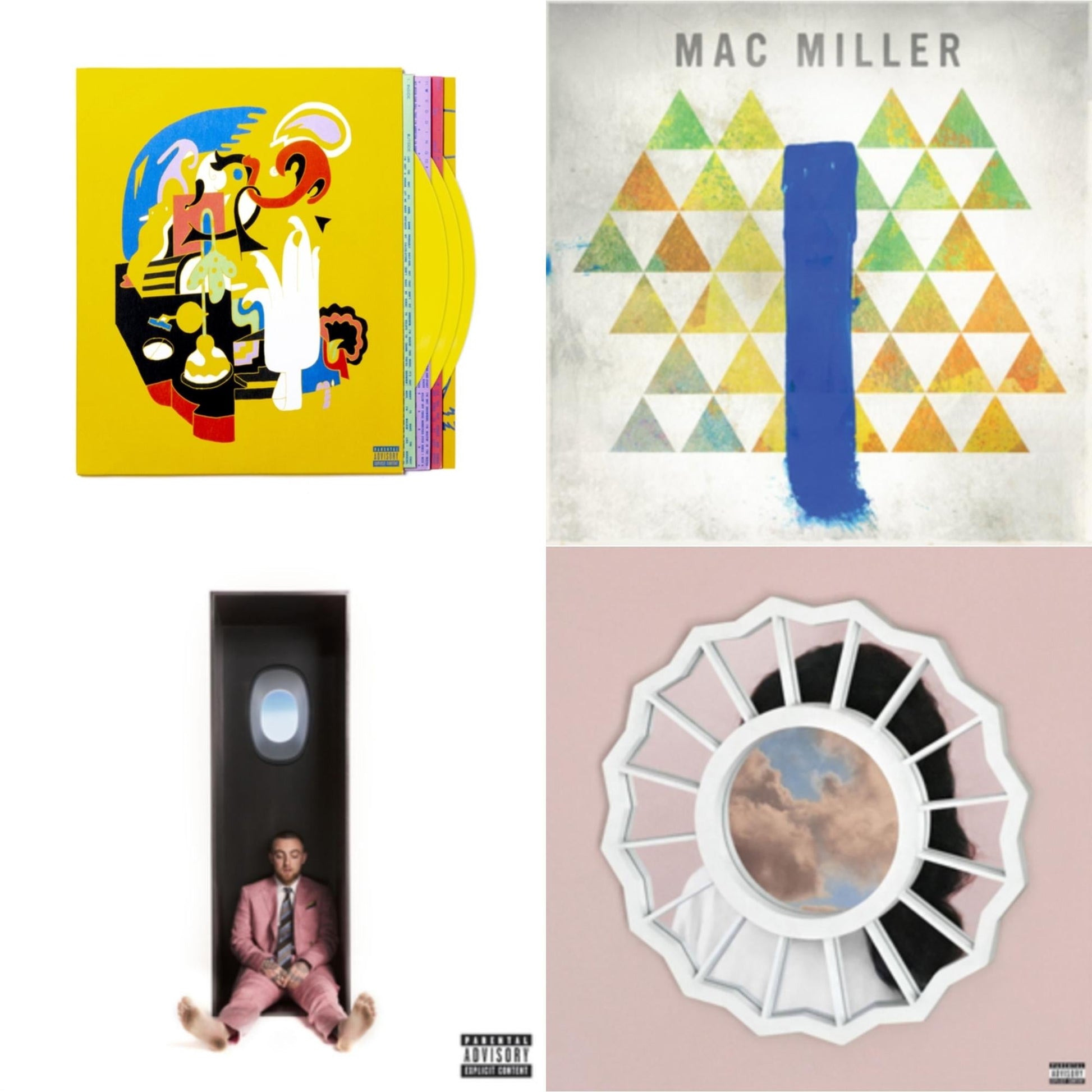 This is a 4 LP Vinyl SKU bundle.
1.This LP Vinyl is brand new.Format: LP VinylMusic Style: Cloud RapThis item's title is: Faces (3LP/Yellow Vinyl)Artist: Mac MillerLabel: WARNER BROS.Barcode: 093624881391Release Date: 10/15/2021
2.This LP Vinyl is brand new.