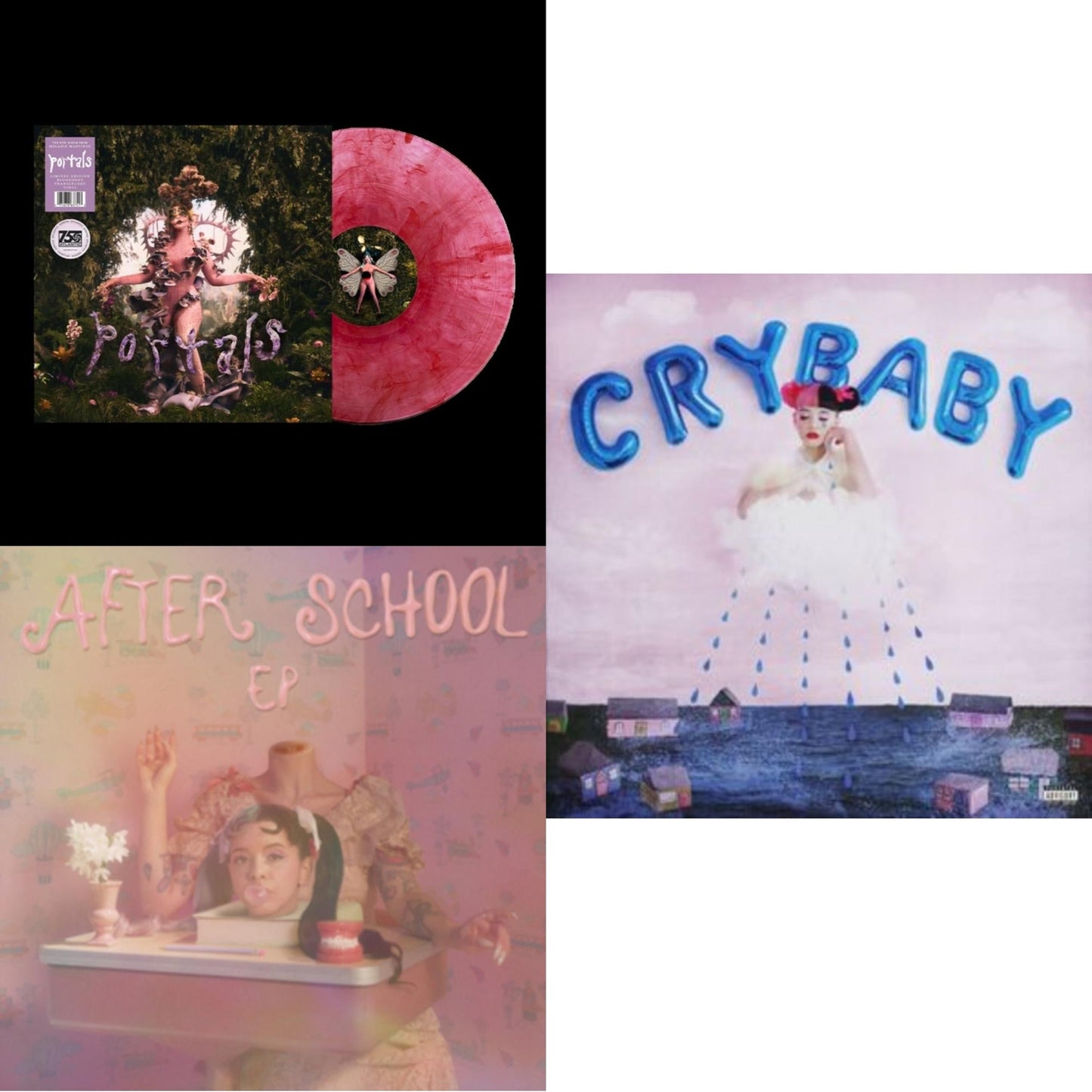 This is a 3 LP Vinyl SKU bundle.
1.This LP Vinyl is brand new.Format: LP VinylThis item's title is: Portals (Bloodshot Translucent LP Vinyl)Artist: Melanie MartinezLabel: ATLANTICBarcode: 075678637513Release Date: 3/31/2023
2.This LP Vinyl is brand new.