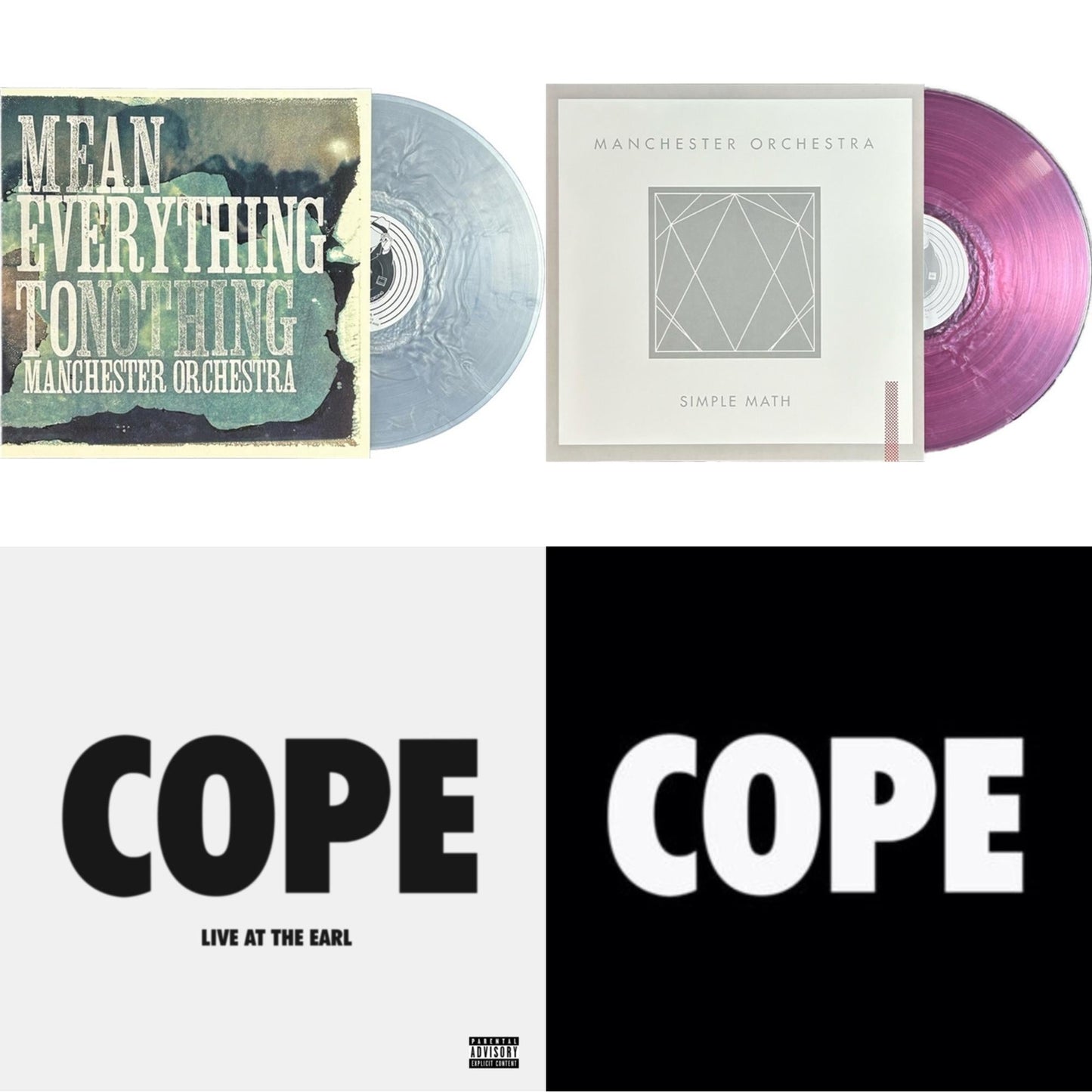 Mean Everything To Nothing (Blue Swirl LP Vinyl/180G) & Simple Math (Pink Swirl LP Vinyl/180G) & Cope - Live At The Earl (X) & Cope (10Th Anniversary) (White LP Vinyl)