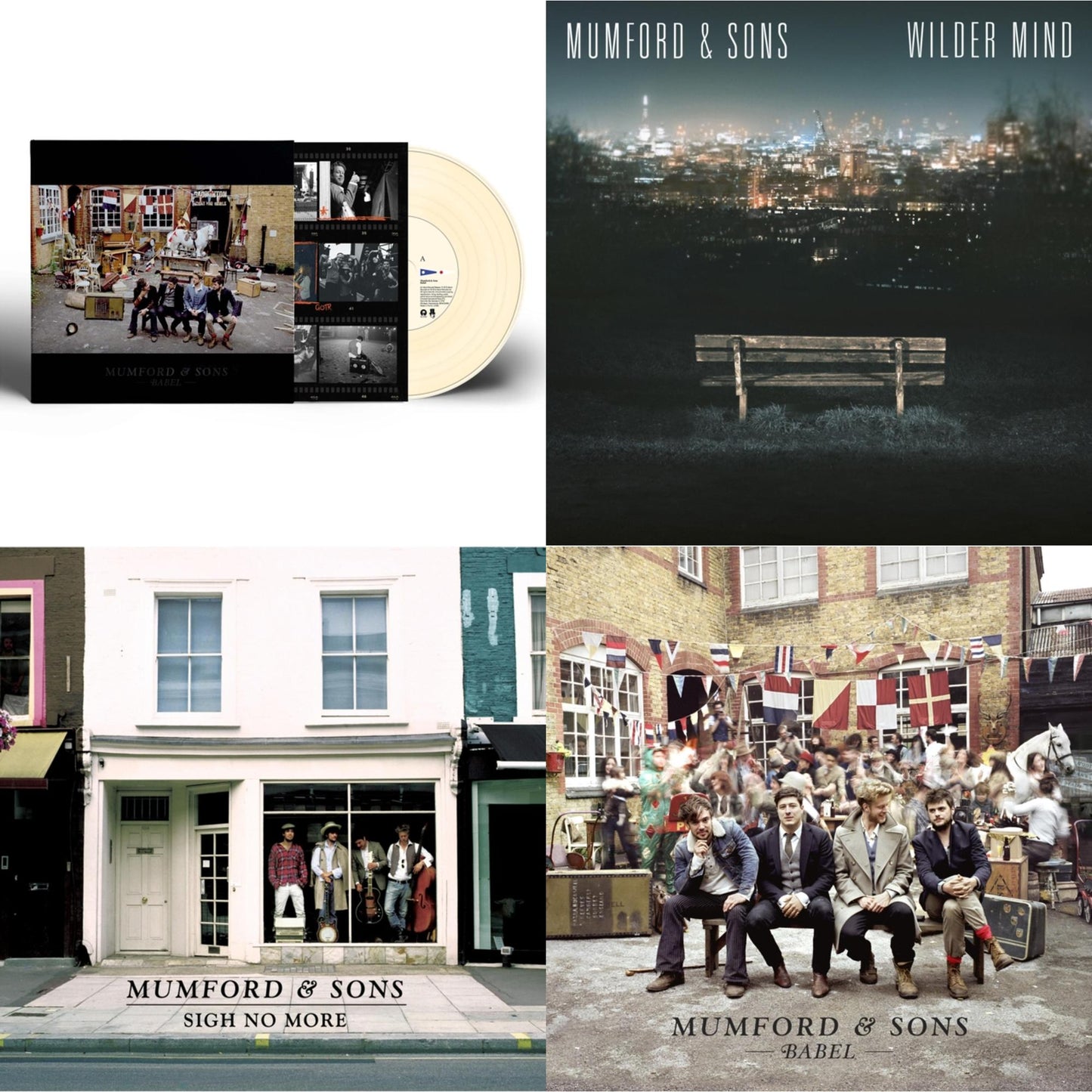 This is a 4 LP Vinyl SKU bundle.
1.This LP Vinyl is brand new.Format: LP VinylMusic Style: BluegrassThis item's title is: Babel (10Th Anniversary/Cream LP Vinyl)Artist: Mumford & SonsLabel: GLASSNOTEBarcode: 602445980420Release Date: 1/13/2023
2.This LP Vinyl is brand new.