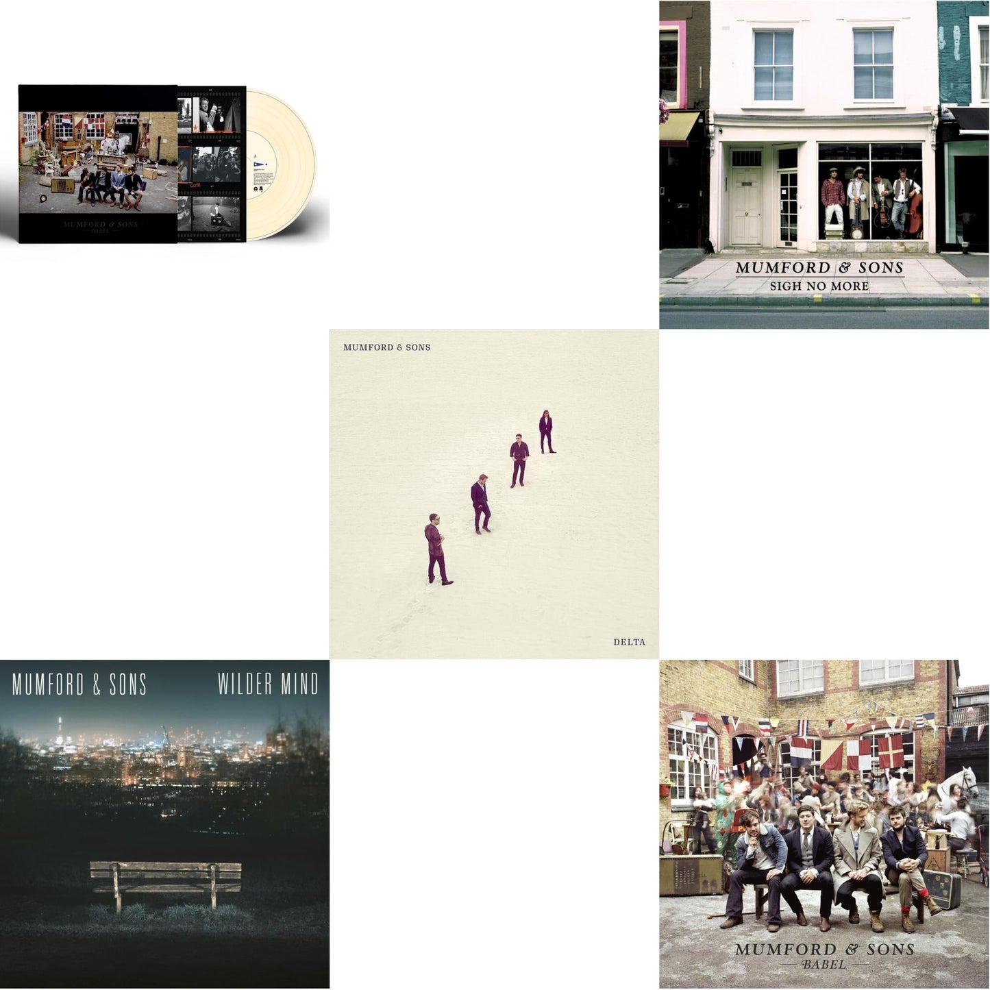 This is a 5 LP Vinyl SKU bundle.
1.This LP Vinyl is brand new.Format: LP VinylMusic Style: BluegrassThis item's title is: Babel (10Th Anniversary/Cream LP Vinyl)Artist: Mumford & SonsLabel: GLASSNOTEBarcode: 602445980420Release Date: 1/13/2023
2.This LP Vinyl is brand new.