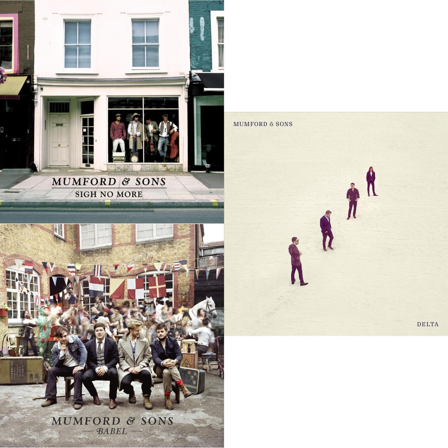 This is a 3 LP Vinyl SKU bundle.
1.This LP Vinyl is brand new.Format: LP VinylMusic Style: Folk RockThis item's title is: Sigh No MoreArtist: Mumford & SonsLabel: GLASSNOTEBarcode: 892038002244Release Date: 5/18/2010
2.This LP Vinyl is brand new.