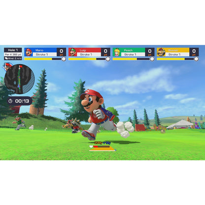 This is brand new.Tee off with family and friends in this content-packed Mario Golf game Hit the green with up to four players locally* or online** and golf with familiar Mushroom Kingdom characters. Modes range from Standard Golf to the energetic Speed Golf and an RPG-like golf adventure in story mode.