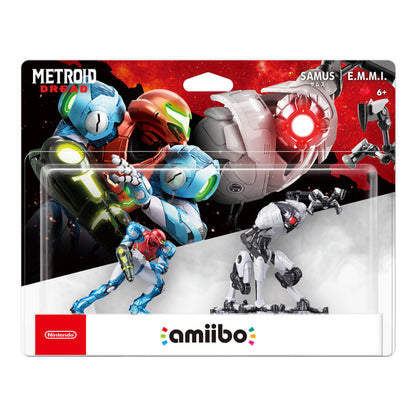 This is brand new.A new Samus amiibo figure featuring her suit from the Metroid Dread game and an E.M.M.I. amiibo figure are available in a 2-pack set. Scan the Samus amiibo for an extra energy tank to increase your health by 100, additionally the Samus amiibo can be tapped again to receive health once per day.