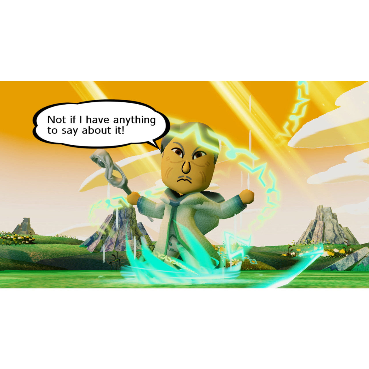 This is brand new.Star in your own adventure alongside…anyone! Choose Mii™ characters to cast as allies and enemies as you venture forth to bring down the face-stealing Dark Lord. Any Mii character you create can be used, and you can also add wigs and makeup to give your characters more…character.
