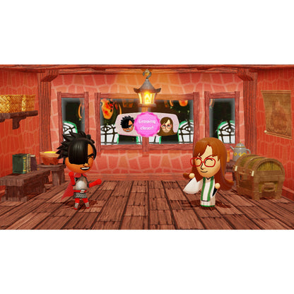 This is brand new.Star in your own adventure alongside…anyone! Choose Mii™ characters to cast as allies and enemies as you venture forth to bring down the face-stealing Dark Lord. Any Mii character you create can be used, and you can also add wigs and makeup to give your characters more…character.