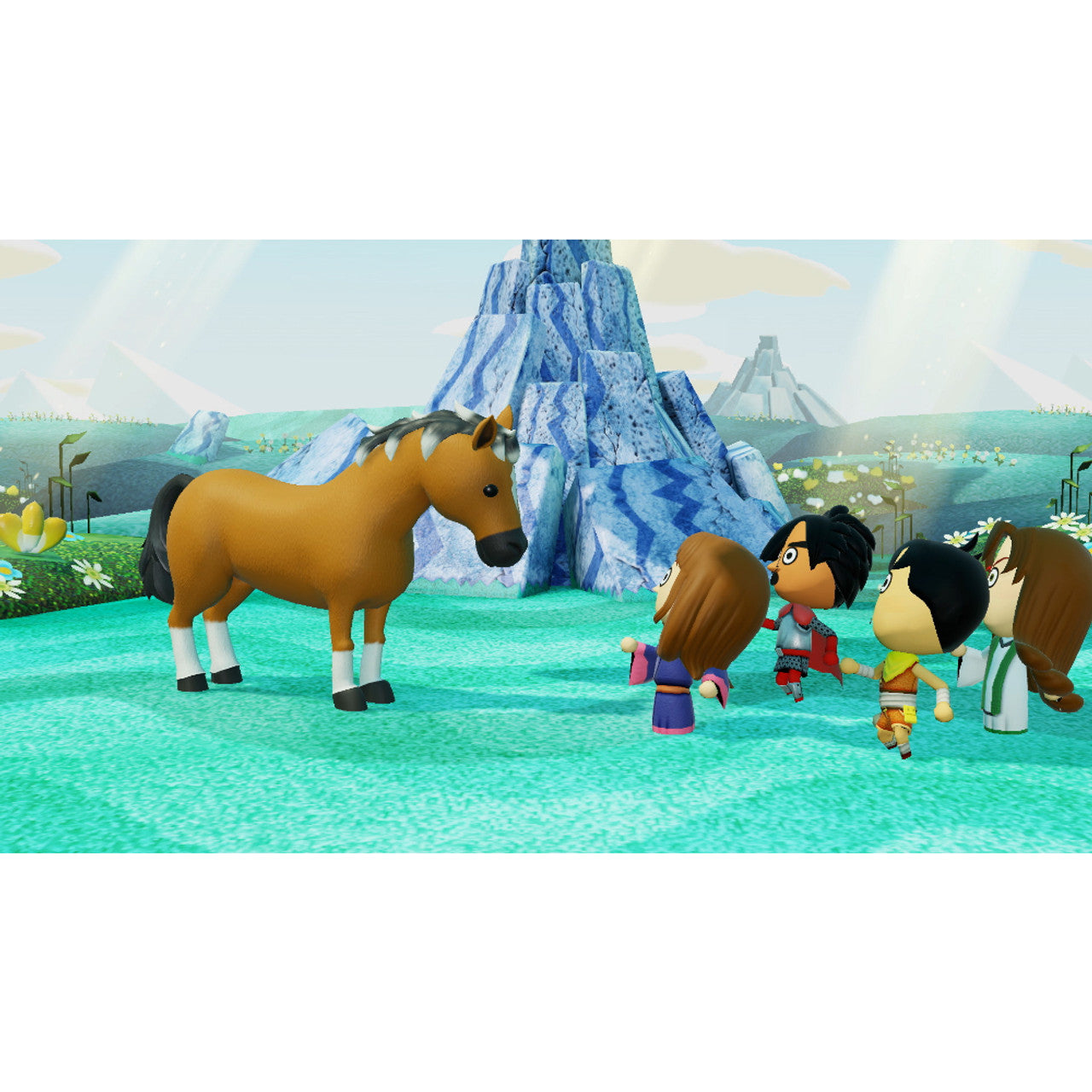 This is brand new.Star in your own adventure alongside…anyone! Choose Mii™ characters to cast as allies and enemies as you venture forth to bring down the face-stealing Dark Lord. Any Mii character you create can be used, and you can also add wigs and makeup to give your characters more…character.