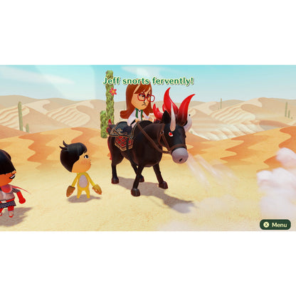 This is brand new.Star in your own adventure alongside…anyone! Choose Mii™ characters to cast as allies and enemies as you venture forth to bring down the face-stealing Dark Lord. Any Mii character you create can be used, and you can also add wigs and makeup to give your characters more…character.