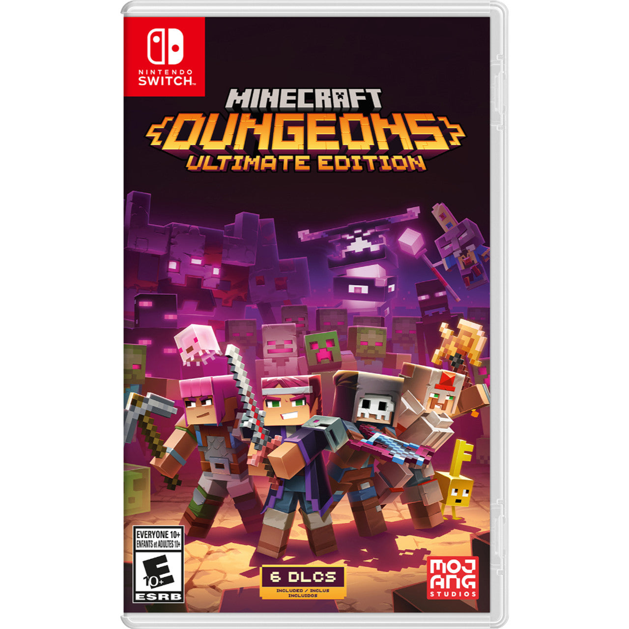 This is brand new.Experience the complete story of Minecraft Dungeons from the beginning to the End. Grab the Ultimate Edition which includes the base game and all six DLCs: Jungle Awakens, Creeping Winter, Howling Peaks, Flames of the Nether, Hidden Depths, and Echoing Void.