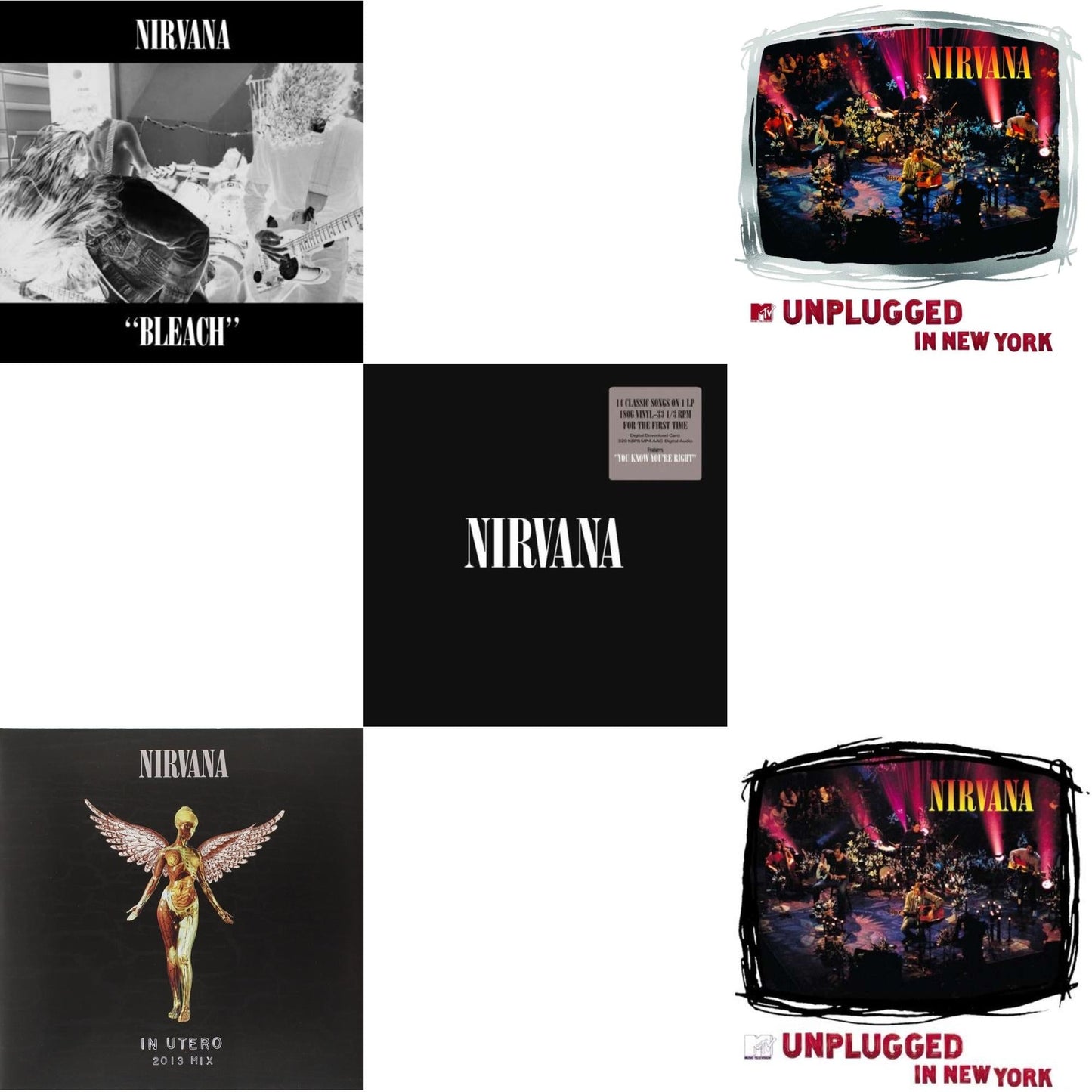 Bleach & In Utero: 2013 Mix (2LP) & Nirvana (150G/Dl Code) & Mtv Unplugged In New York (2 LP) & Unplugged In N.Y.
