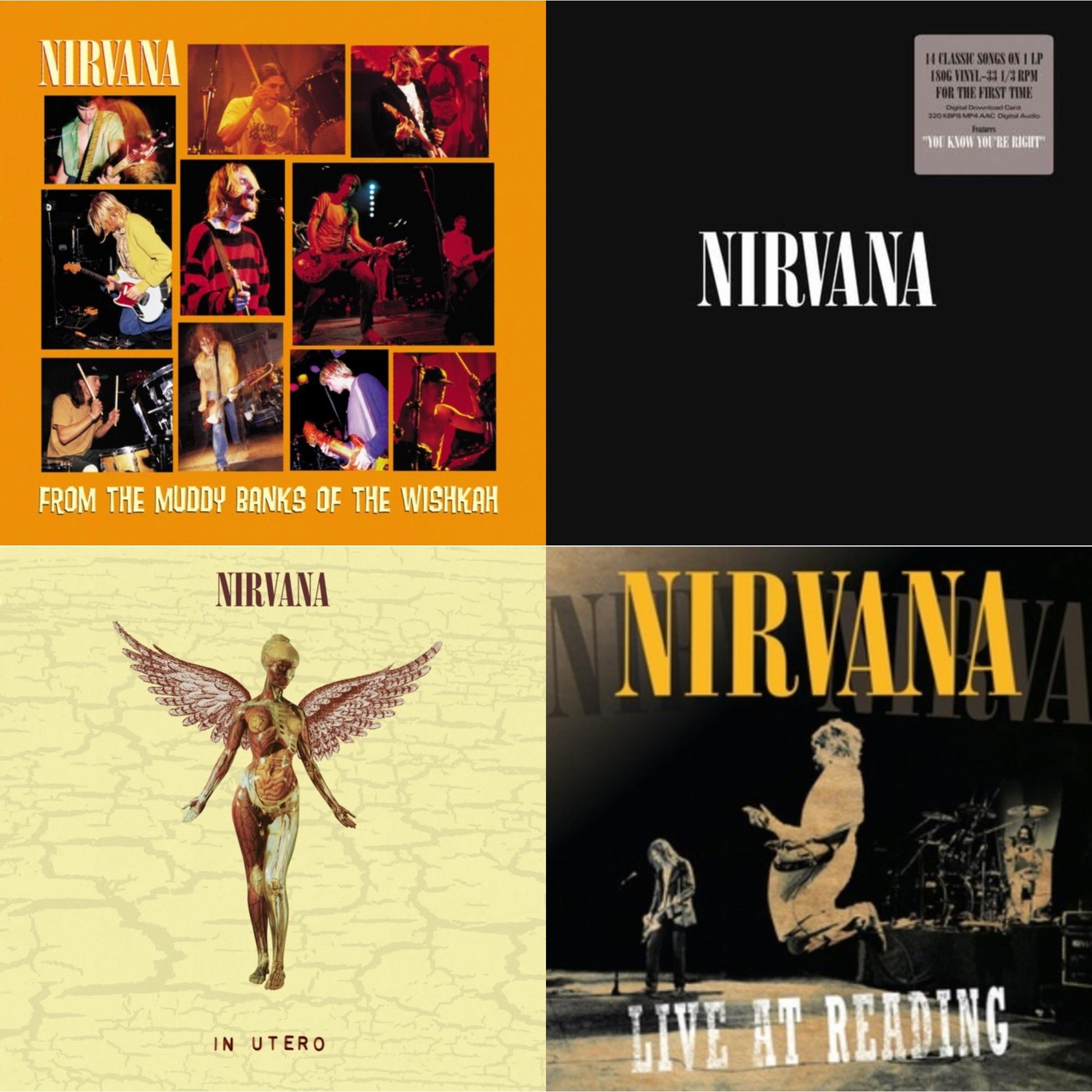 This is a 4 LP Vinyl SKU bundle.
1.This LP Vinyl is brand new.Format: LP VinylMusic Style: GrungeThis item's title is: In Utero (30Th Anniversary) (LP/10 Inch)Artist: NirvanaLabel: GEFFENBarcode: 602455178589Release Date: 10/27/2023
2.This LP Vinyl is brand new.