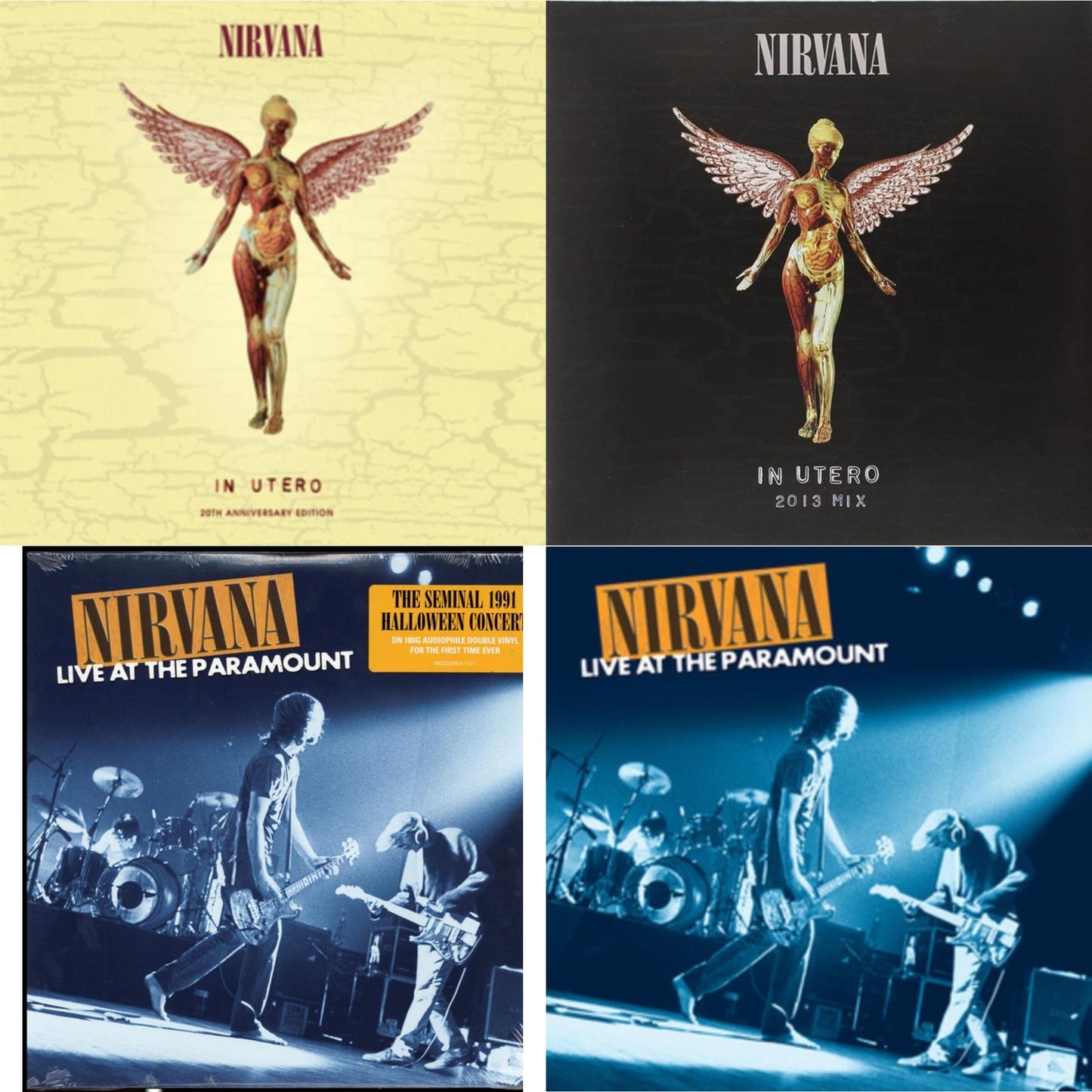 In Utero & In Utero: 2013 Mix (2LP) & Live At The Paramount (2 LP/180G) & Live At The Paramount (Transparent Orange Vinyl/2LP)