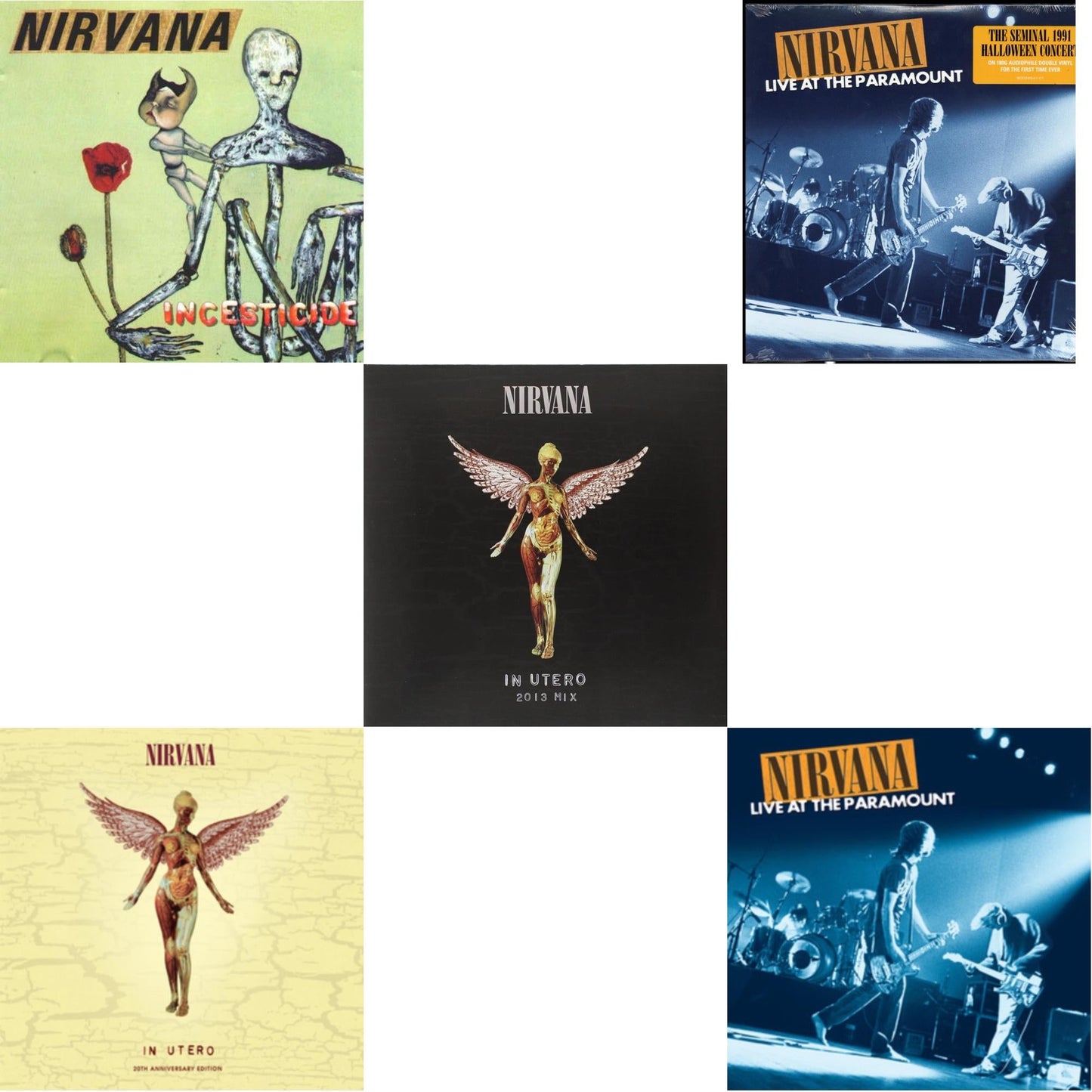 Incesticide (20Th Anniversary 45RPM Edition) & In Utero & In Utero: 2013 Mix (2LP) & Live At The Paramount (2 LP/180G) & Live At The Paramount (Transparent Orange Vinyl/2LP)