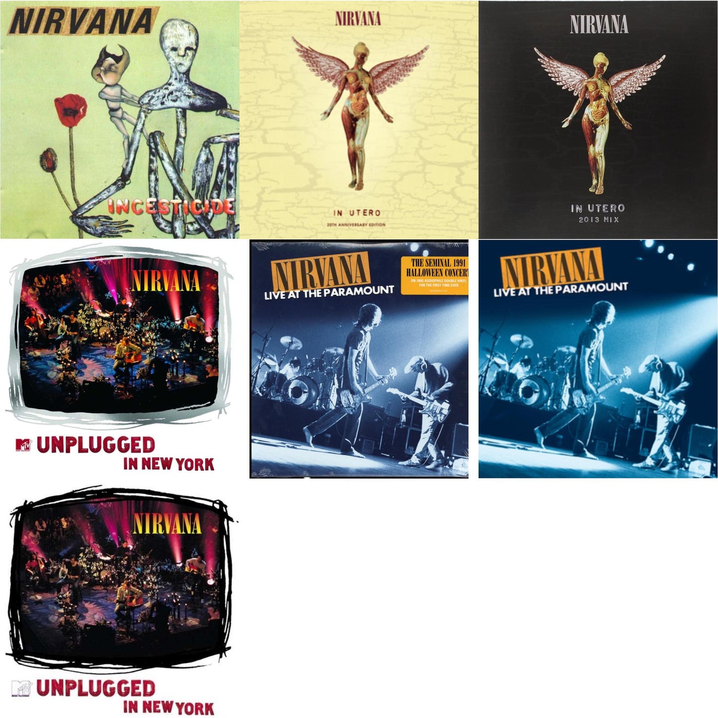 Incesticide (20Th Anniversary 45RPM Edition) & In Utero & In Utero: 2013 Mix (2LP) & Mtv Unplugged In New York (2 LP) & Live At The Paramount (2 LP/180G) & Live At The Paramount (Transparent Orange Vinyl/2LP) & Unplugged In N.Y.