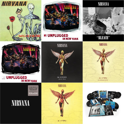 Bleach & Nevermind (30Th Anniversary/Super Deluxe/8LP/7Inch) & Incesticide (20Th Anniversary 45RPM Edition) & In Utero & In Utero: 2013 Mix (2LP) & Nirvana (150G/Dl Code) & Mtv Unplugged In New York (2 LP) & In Utero (180G/33-1/3 RPM) & Unplugged In N.Y.