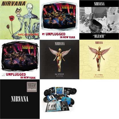 Bleach & Nevermind (30Th Anniversary/Super Deluxe/8LP/7Inch) & Incesticide (20Th Anniversary 45RPM Edition) & In Utero & In Utero: 2013 Mix (2LP) & Nirvana (150G/Dl Code) & Mtv Unplugged In New York (2 LP) & Unplugged In N.Y.