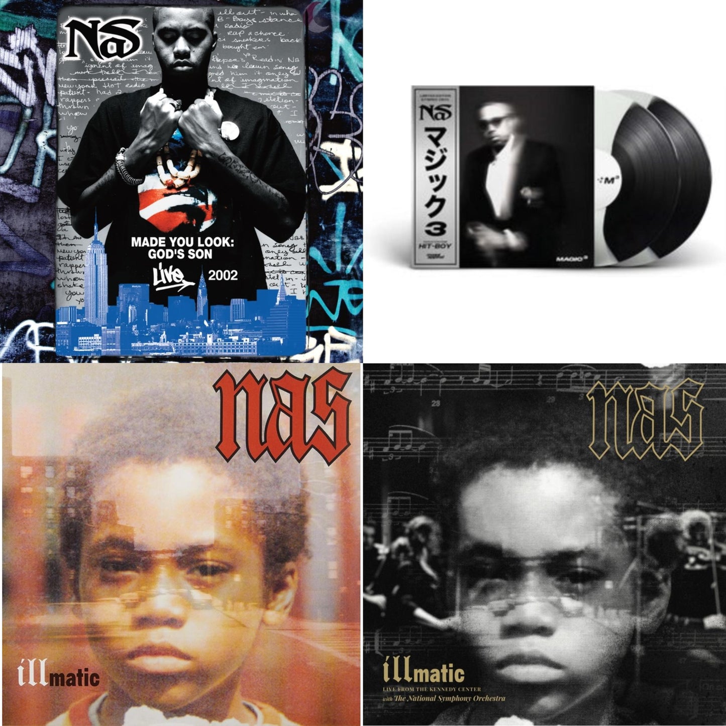 Made You Look: God's Son Live 2002 (Rsd) & Magic 3 (2LP/Coloured Vinyl) & Illmatic & Illmatic: Live From The Kennedy Center (Limited 2LP/180G/Poster/Dl Card)