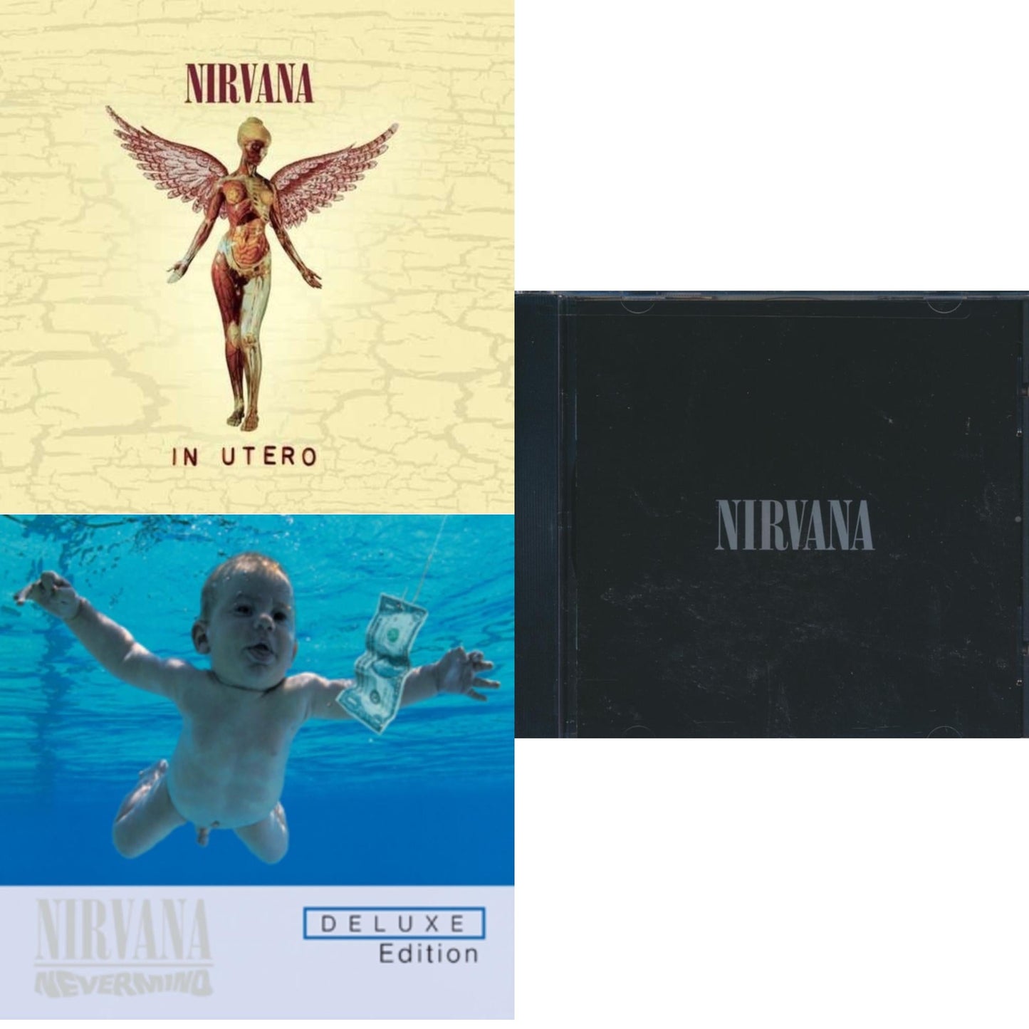 This is a 3 CD SKU bundle.
1.This CD is brand new.Format: CDMusic Style: GrungeThis item's title is: In UteroArtist: NirvanaLabel: GEFFENBarcode: 602537502950Release Date: 9/24/2013
2.This CD is brand new.