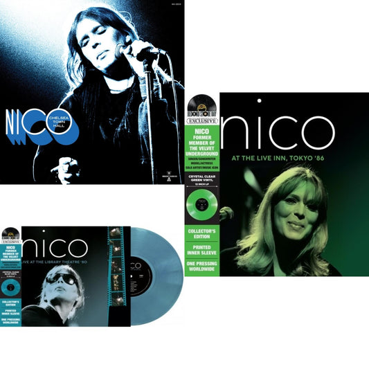 Chelsea Town Hall (Blue Vinyl/2LP) & Live At The Library Theatre '80 (Deluxe/Crystal Clear Light Blue LP Vinyl) & At The Live Inn, Tokyo '86 (Deluxe/Crystal Clear Green LP Vinyl)