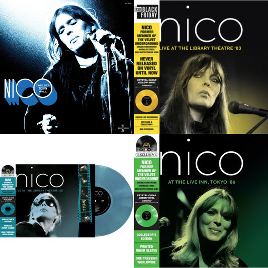 Chelsea Town Hall (Blue Vinyl/2LP) & Librairy Theatre '83 (Crystal Clear Yellow Tint LP Vinyl) & Live At The Library Theatre '80 (Deluxe/Crystal Clear Light Blue LP Vinyl) & At The Live Inn, Tokyo '86 (Deluxe/Crystal Clear Green LP Vinyl)