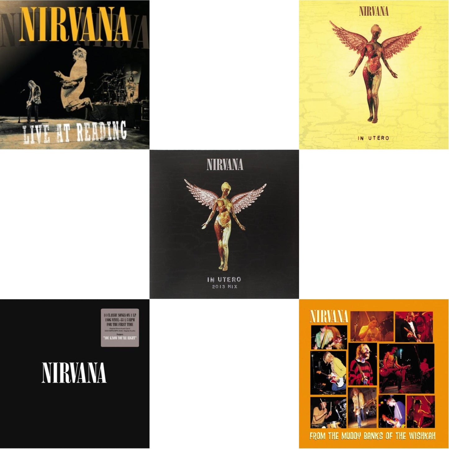 Live At Reading & In Utero: 2013 Mix (2LP) & Nirvana (150G/Dl Code) & In Utero (180G/33-1/3 RPM) & From The Muddy Banks Of The Wishkah