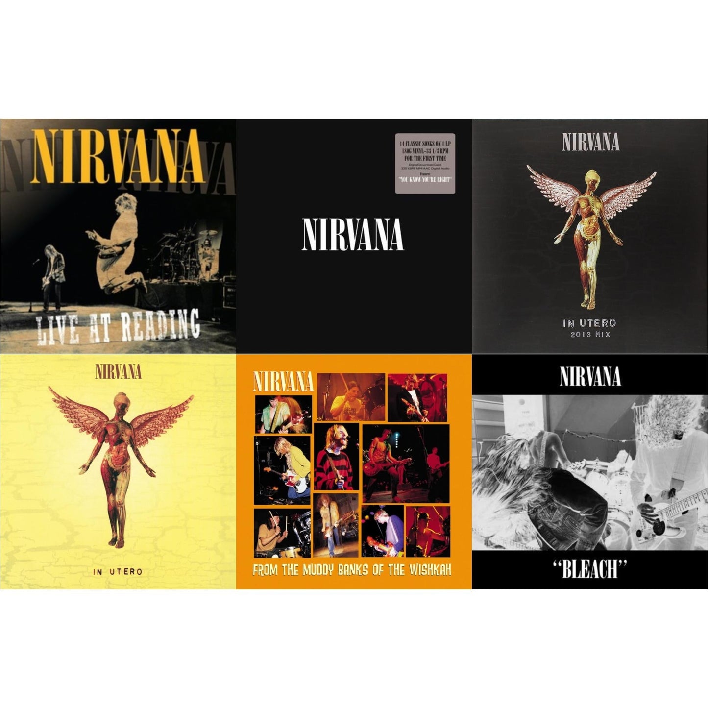 Bleach & Live At Reading & In Utero: 2013 Mix (2LP) & Nirvana (150G/Dl Code) & In Utero (180G/33-1/3 RPM) & From The Muddy Banks Of The Wishkah