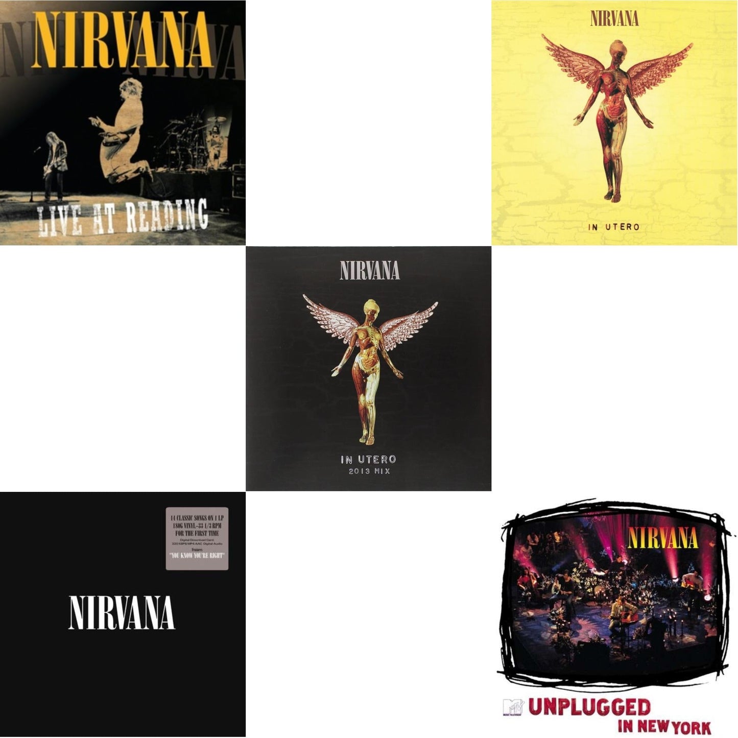 Live At Reading & In Utero: 2013 Mix (2LP) & Nirvana (150G/Dl Code) & In Utero (180G/33-1/3 RPM) & Unplugged In N.Y.
