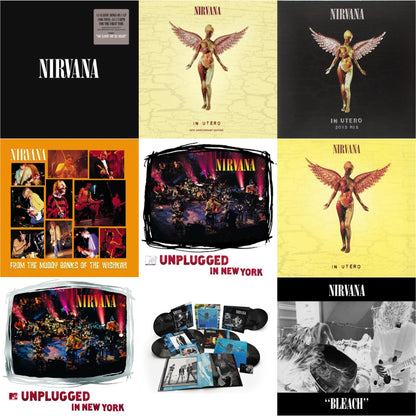 Bleach & Nevermind (30Th Anniversary/Super Deluxe/8LP/7Inch) & In Utero & In Utero: 2013 Mix (2LP) & Nirvana (150G/Dl Code) & Mtv Unplugged In New York (2 LP) & In Utero (180G/33-1/3 RPM) & Unplugged In N.Y. & From The Muddy Banks Of The Wishkah