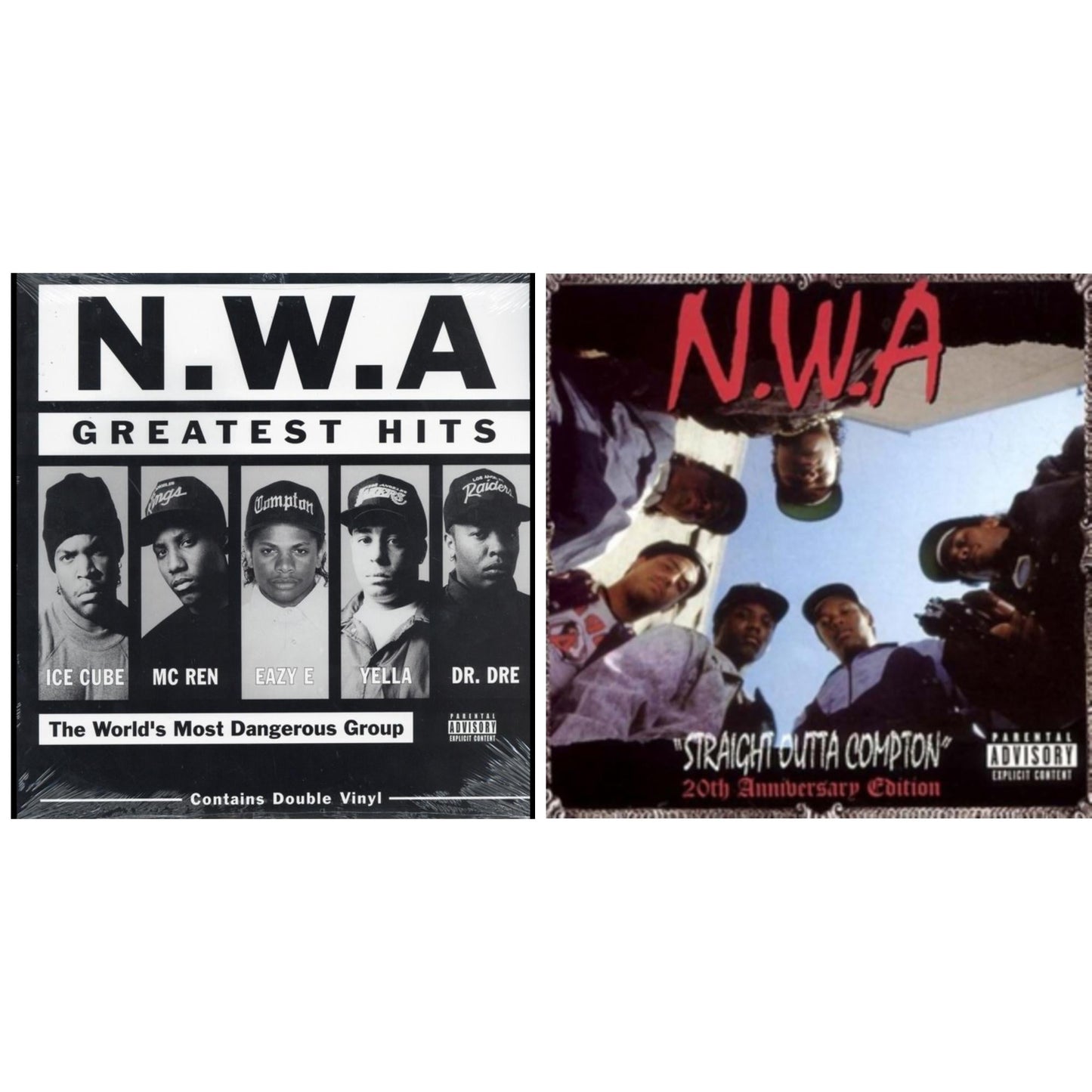 This is a 2 LP Vinyl SKU bundle.
1.This LP Vinyl is brand new.Format: LP VinylMusic Style: GangstaThis item's title is: Straight Outta (20Th Anniversary Edition)Artist: N.W.A.Label: PRIORITYBarcode: 5099951123918Release Date: 12/4/2007
2.This LP Vinyl is brand new.