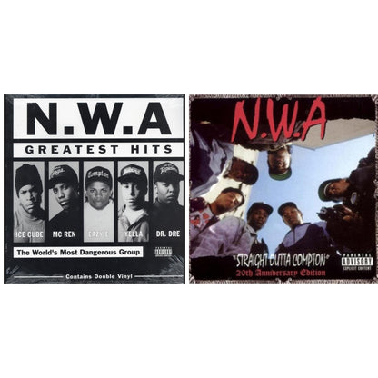 This is a 2 LP Vinyl SKU bundle.
1.This LP Vinyl is brand new.Format: LP VinylMusic Style: GangstaThis item's title is: Straight Outta (20Th Anniversary Edition)Artist: N.W.A.Label: PRIORITYBarcode: 5099951123918Release Date: 12/4/2007
2.This LP Vinyl is brand new.