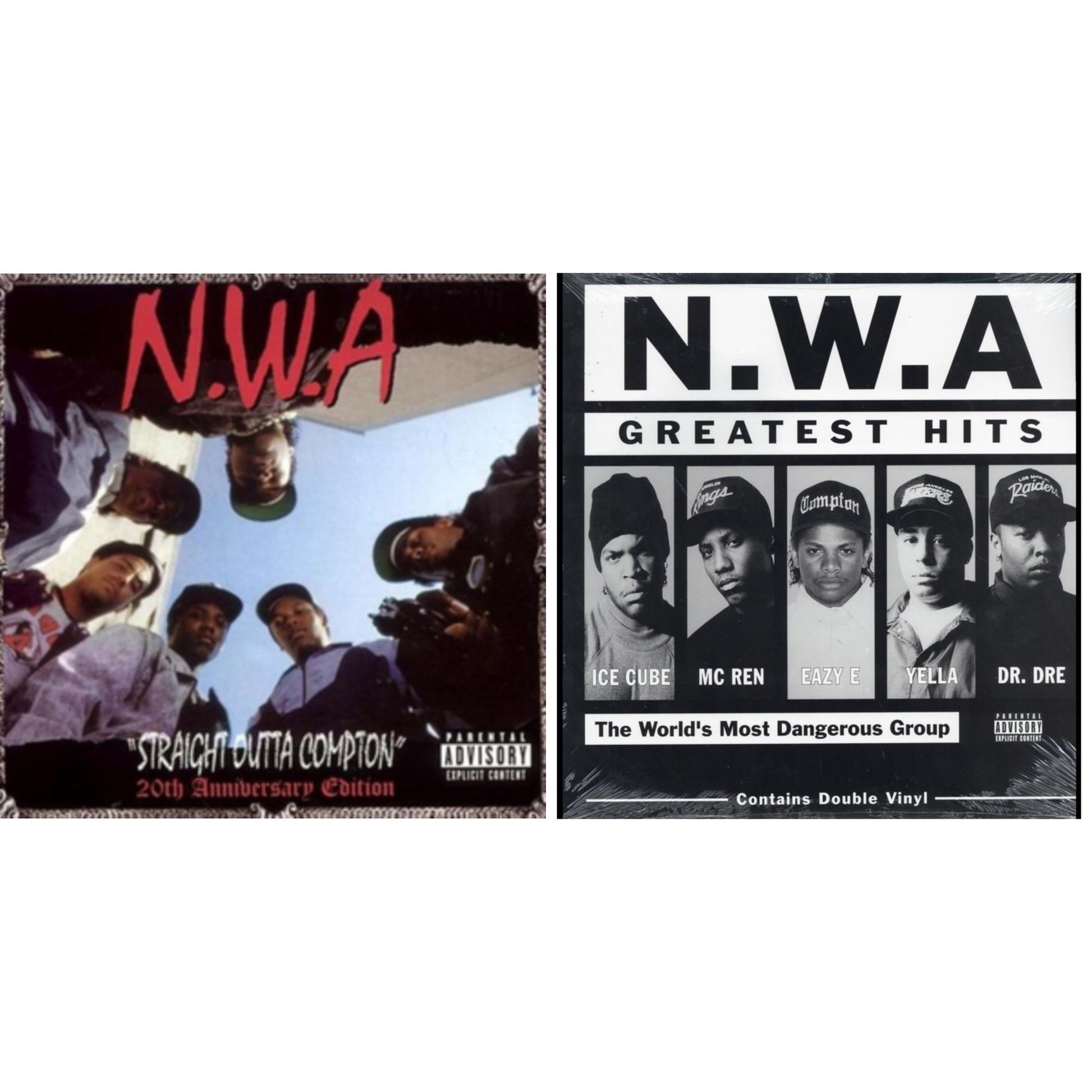 This is a 2 LP Vinyl SKU bundle.
1.This LP Vinyl is brand new.Format: LP VinylMusic Style: GangstaThis item's title is: Straight Outta (20Th Anniversary Edition)Artist: N.W.A.Label: PRIORITYBarcode: 5099951123918Release Date: 12/4/2007
2.This LP Vinyl is brand new.