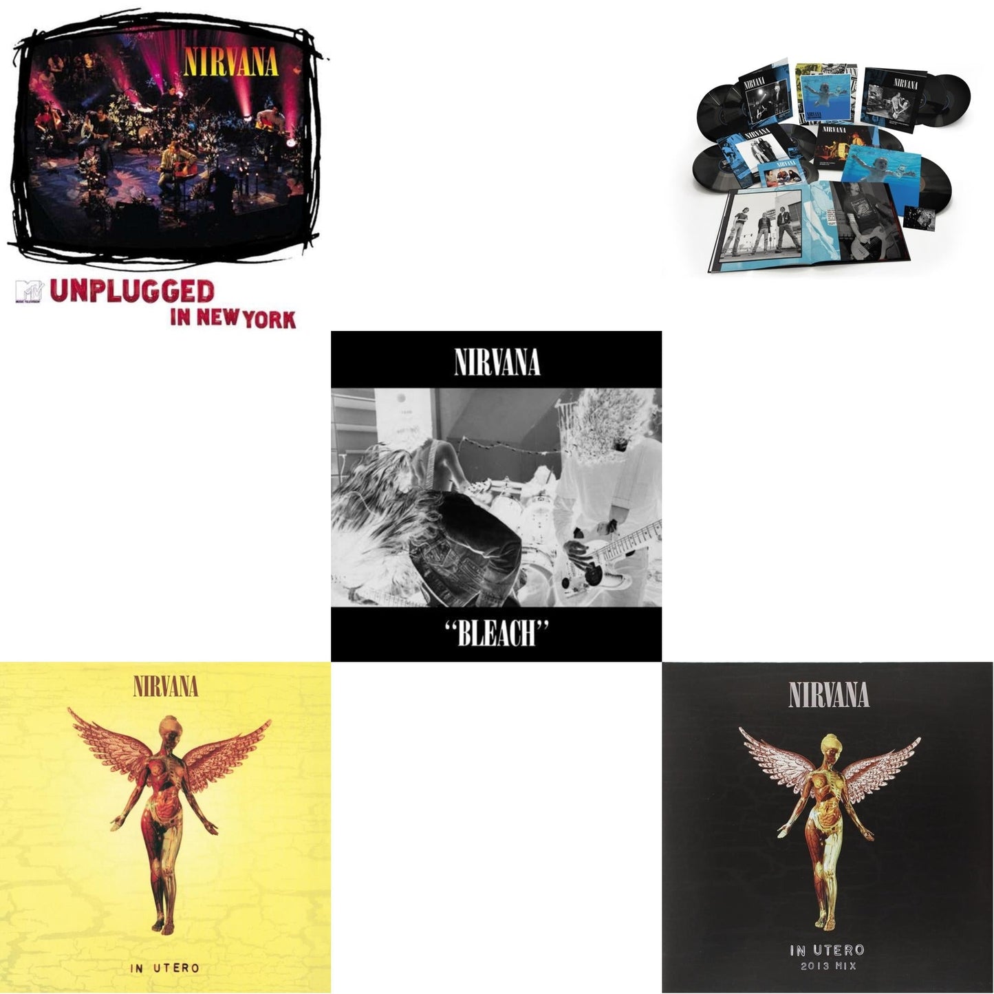 Bleach & Nevermind (30Th Anniversary/Super Deluxe/8LP/7Inch) & In Utero: 2013 Mix (2LP) & In Utero (180G/33-1/3 RPM) & Unplugged In N.Y.