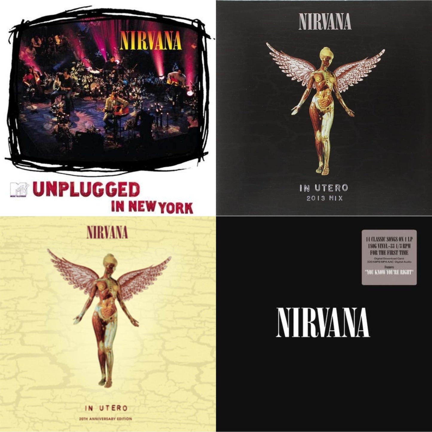 Nirvana - In Utero & In Utero: 2013 Mix (2LP) & Nirvana (150G/Dl Code) & Unplugged In N.Y.